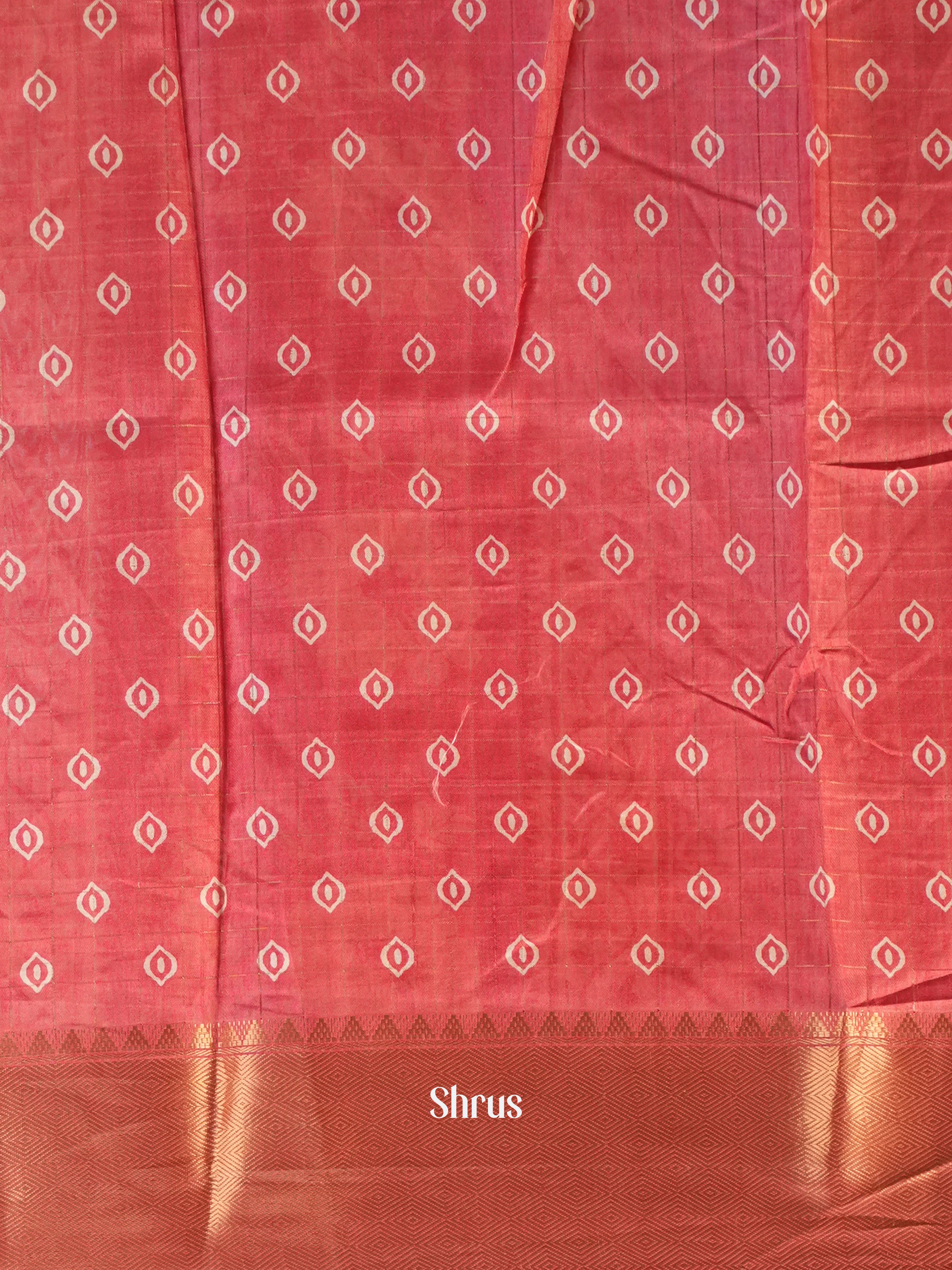 Red - Semi Crepe Saree - Shop on Shrus.com
