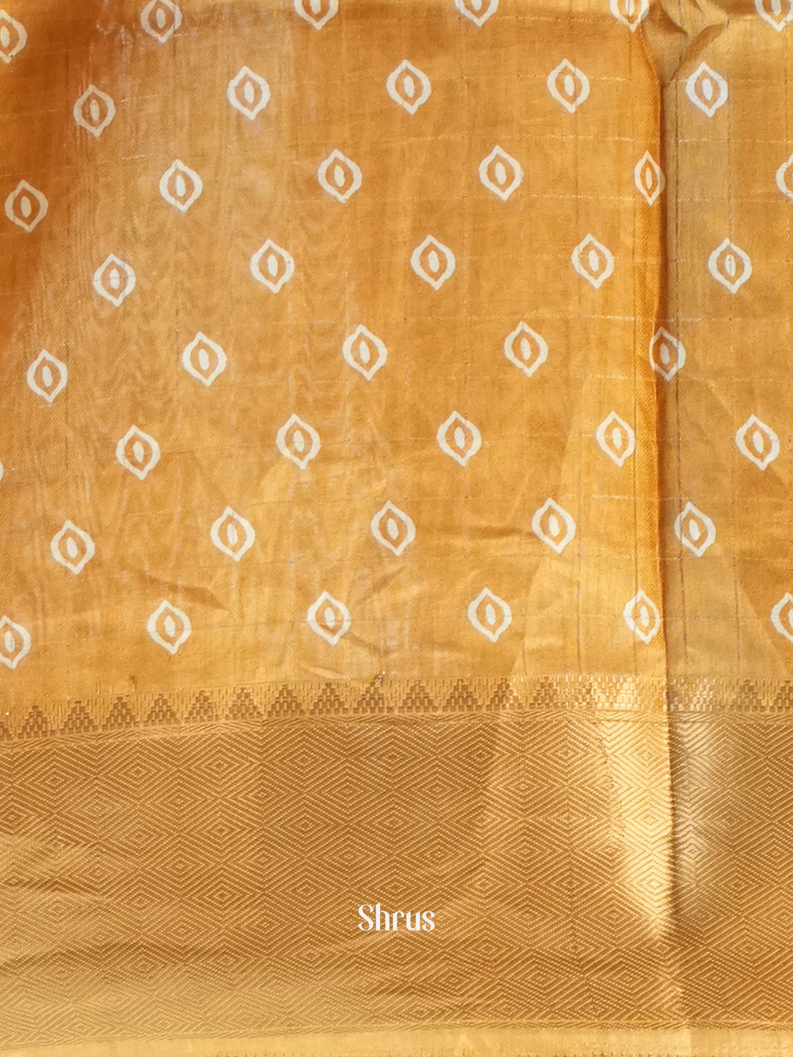 Mustard - Semi Crepe Saree - Shop on Shrus.com