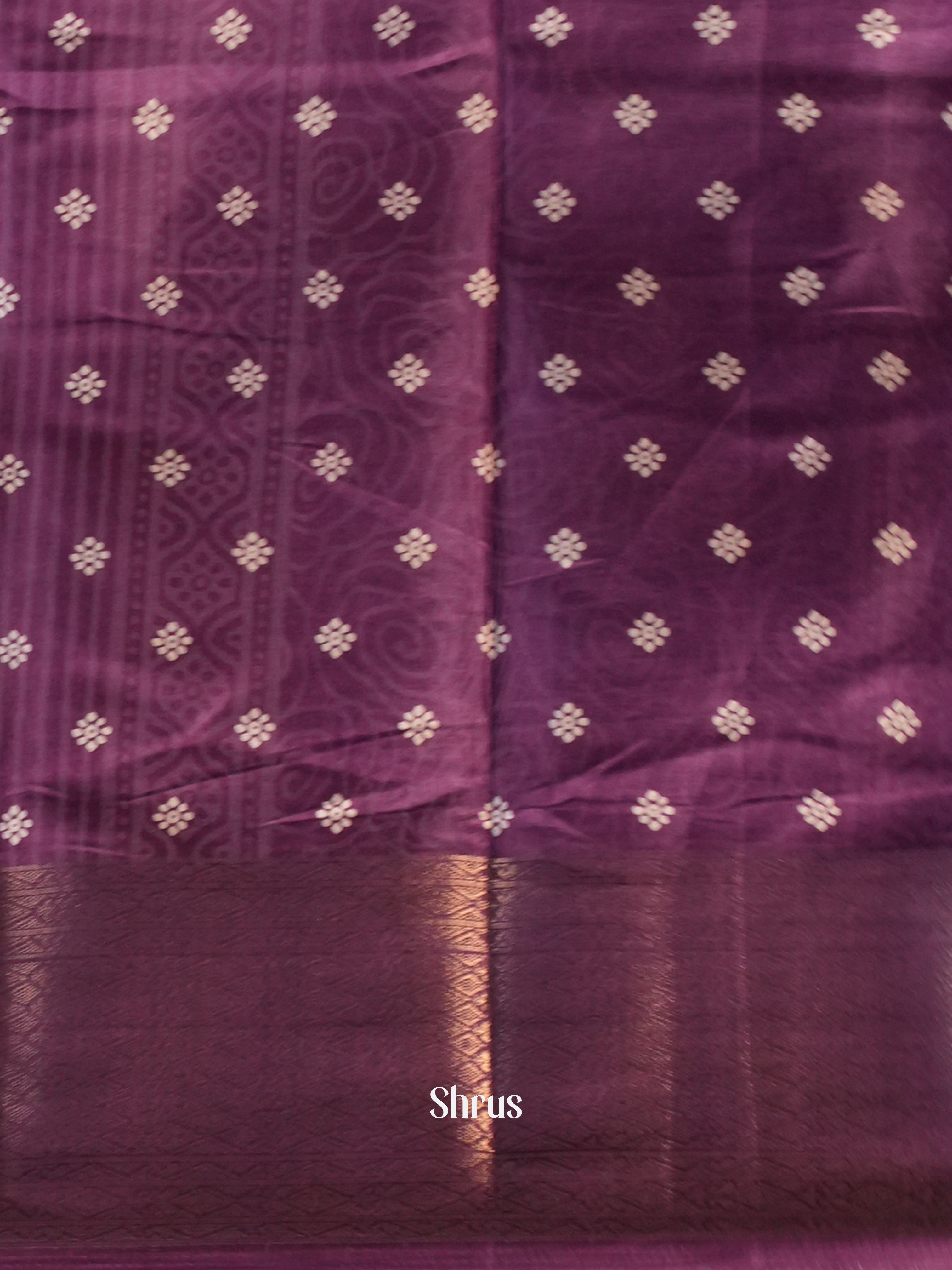 Purple - Semi Crepe Saree - Shop on Shrus.com