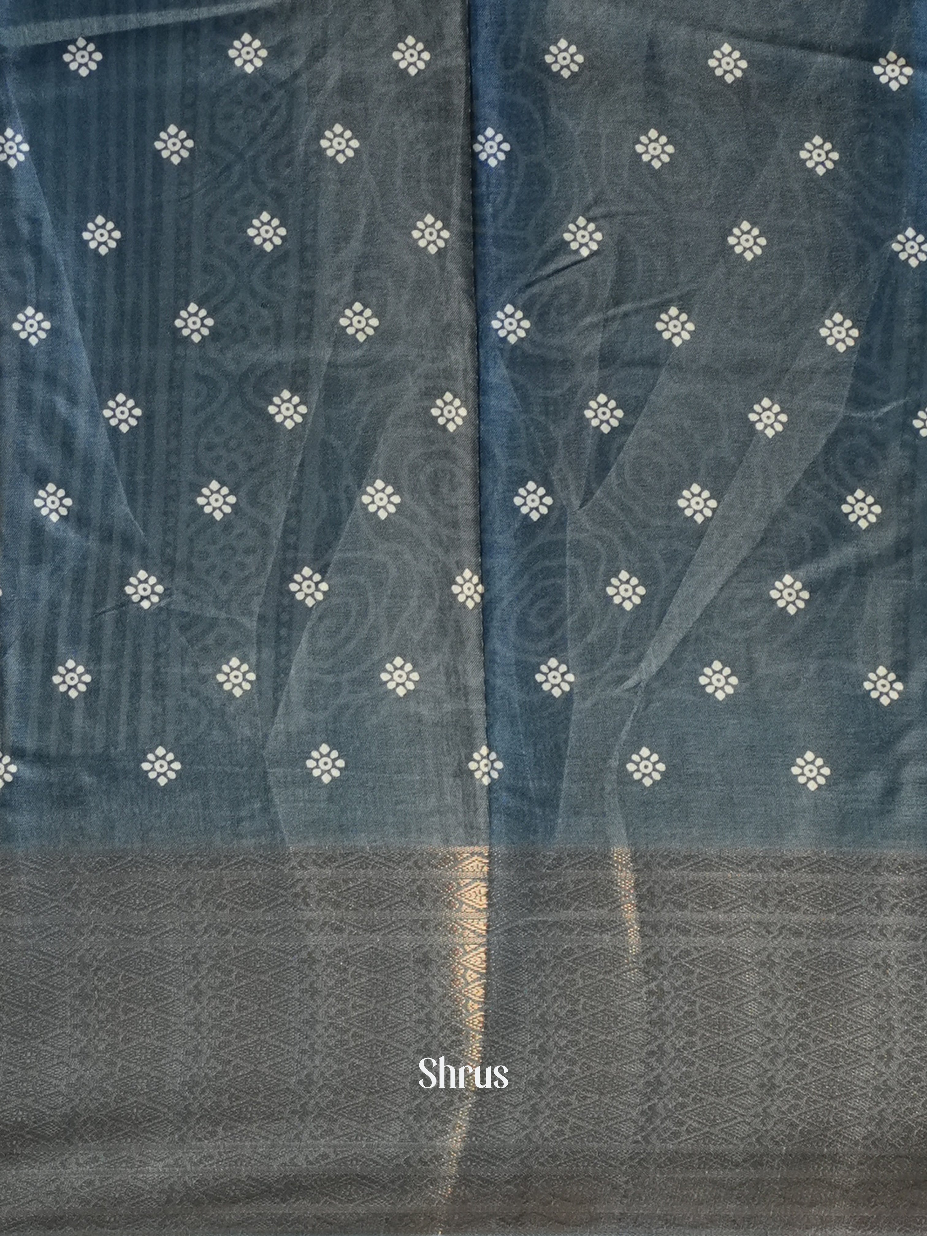 Grey - Semi Crepe Saree - Shop on Shrus.com