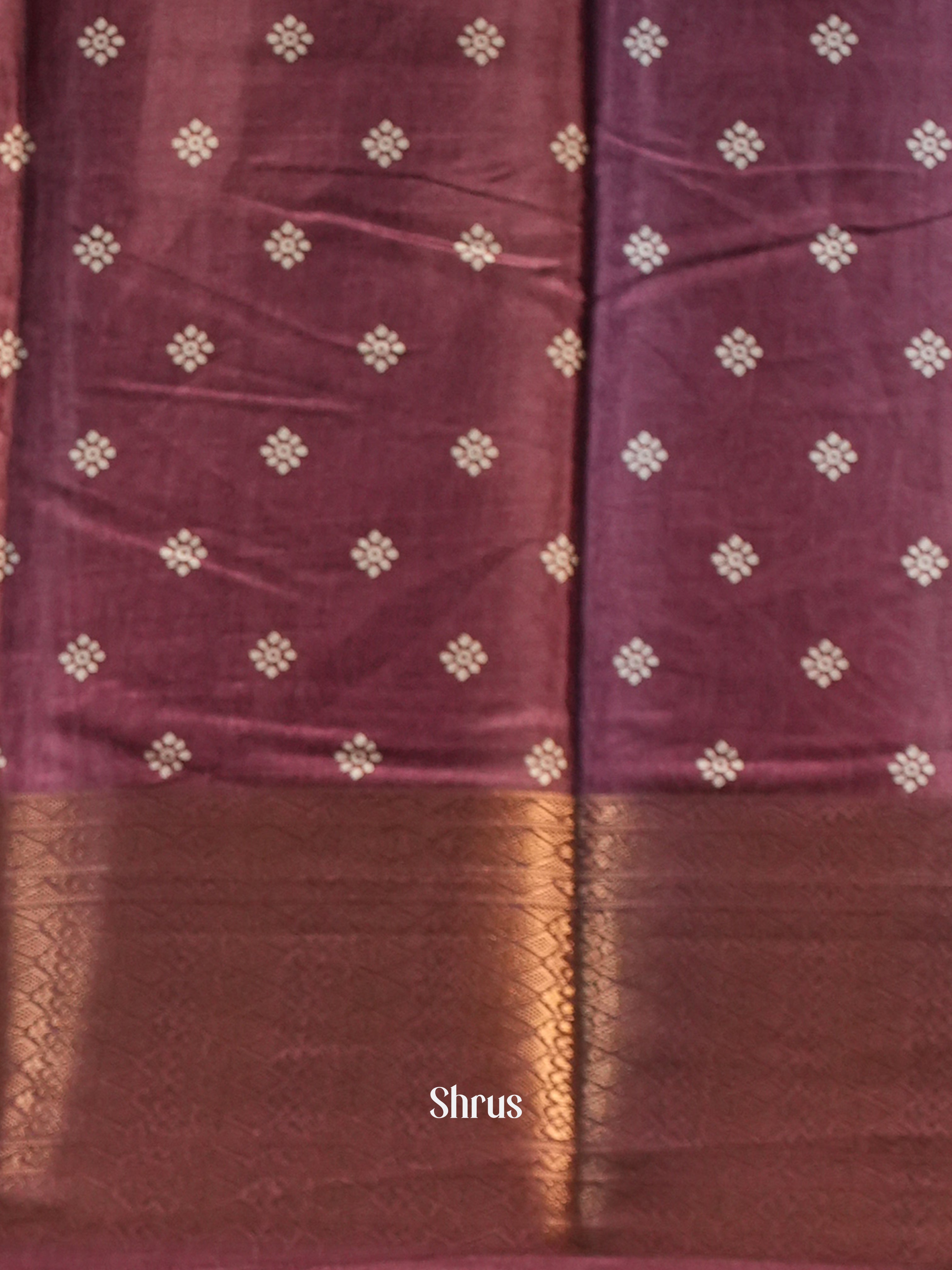 Purple- Semi Crepe Saree - Shop on Shrus.com
