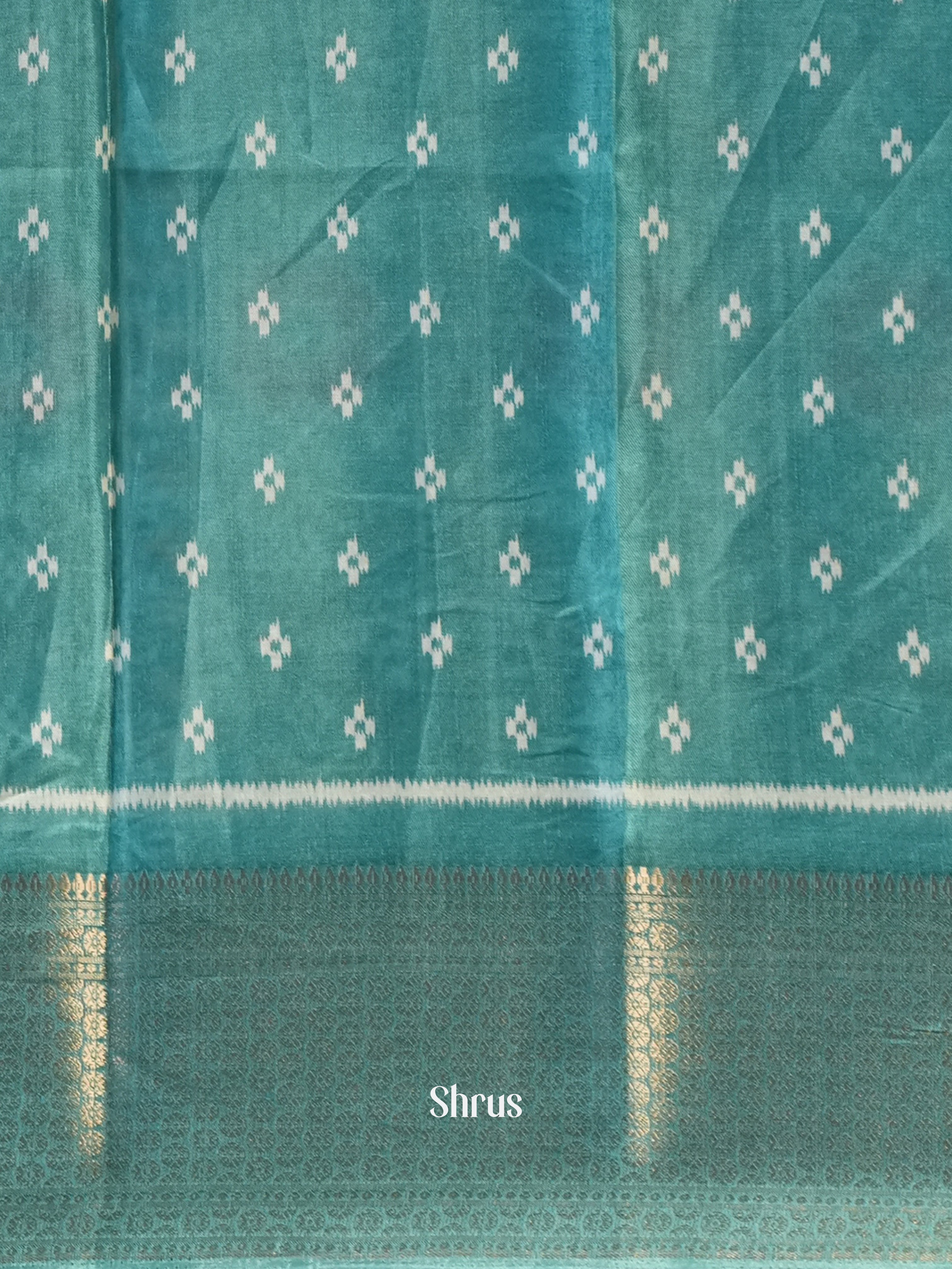 Green - Semi Crepe Saree - Shop on Shrus.com