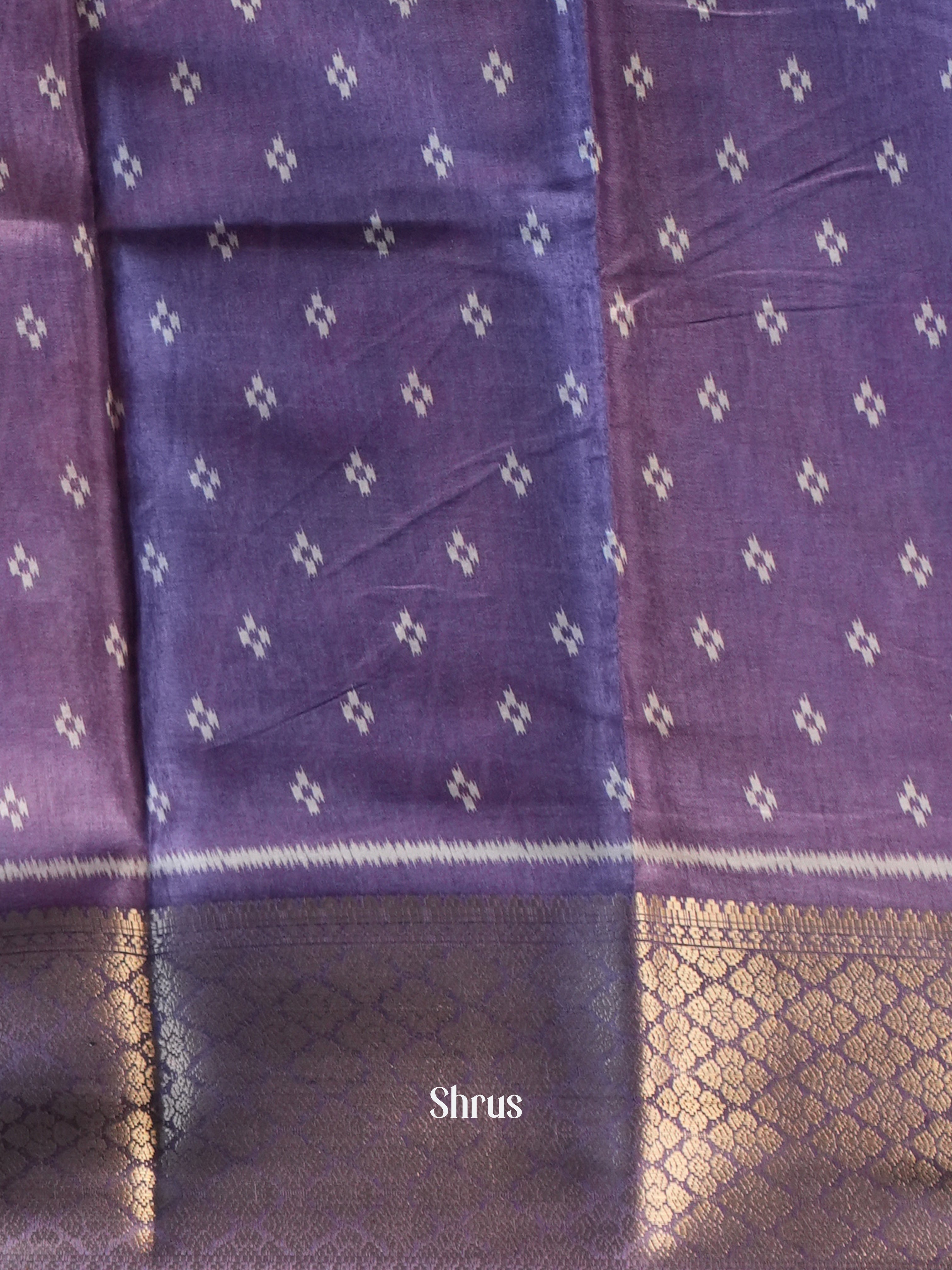Purple - Semi Crepe Saree - Shop on Shrus.com