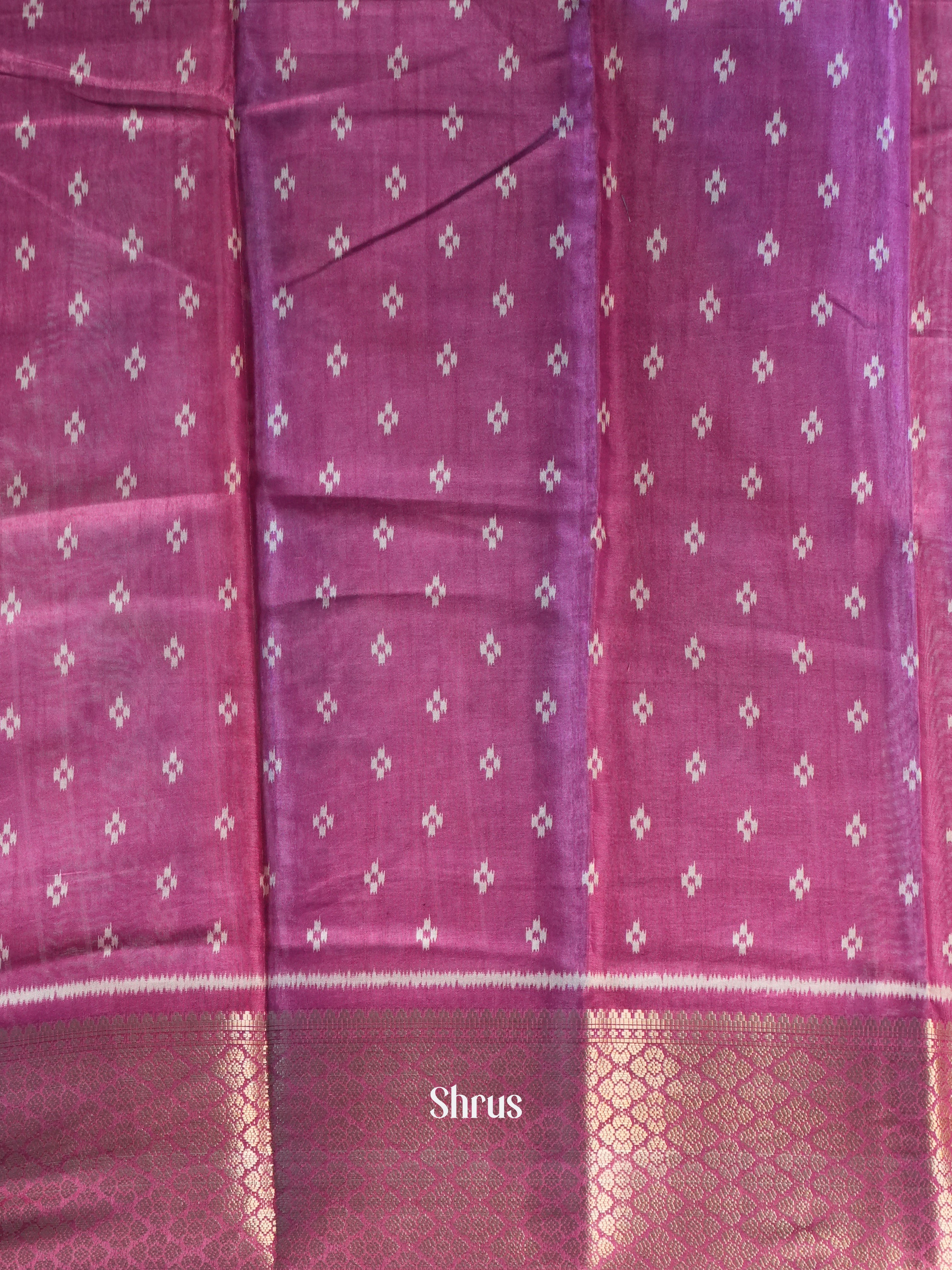 Purple- Semi Crepe Saree - Shop on Shrus.com