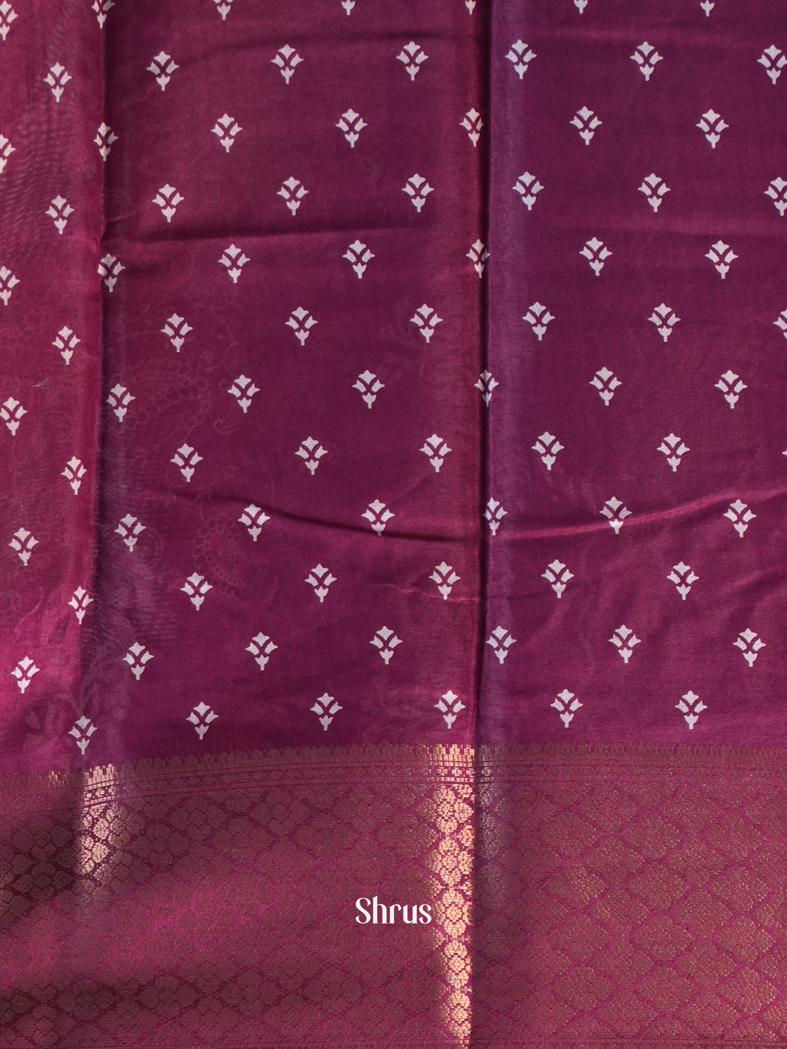Purple - Semi Crepe Saree - Shop on Shrus.com