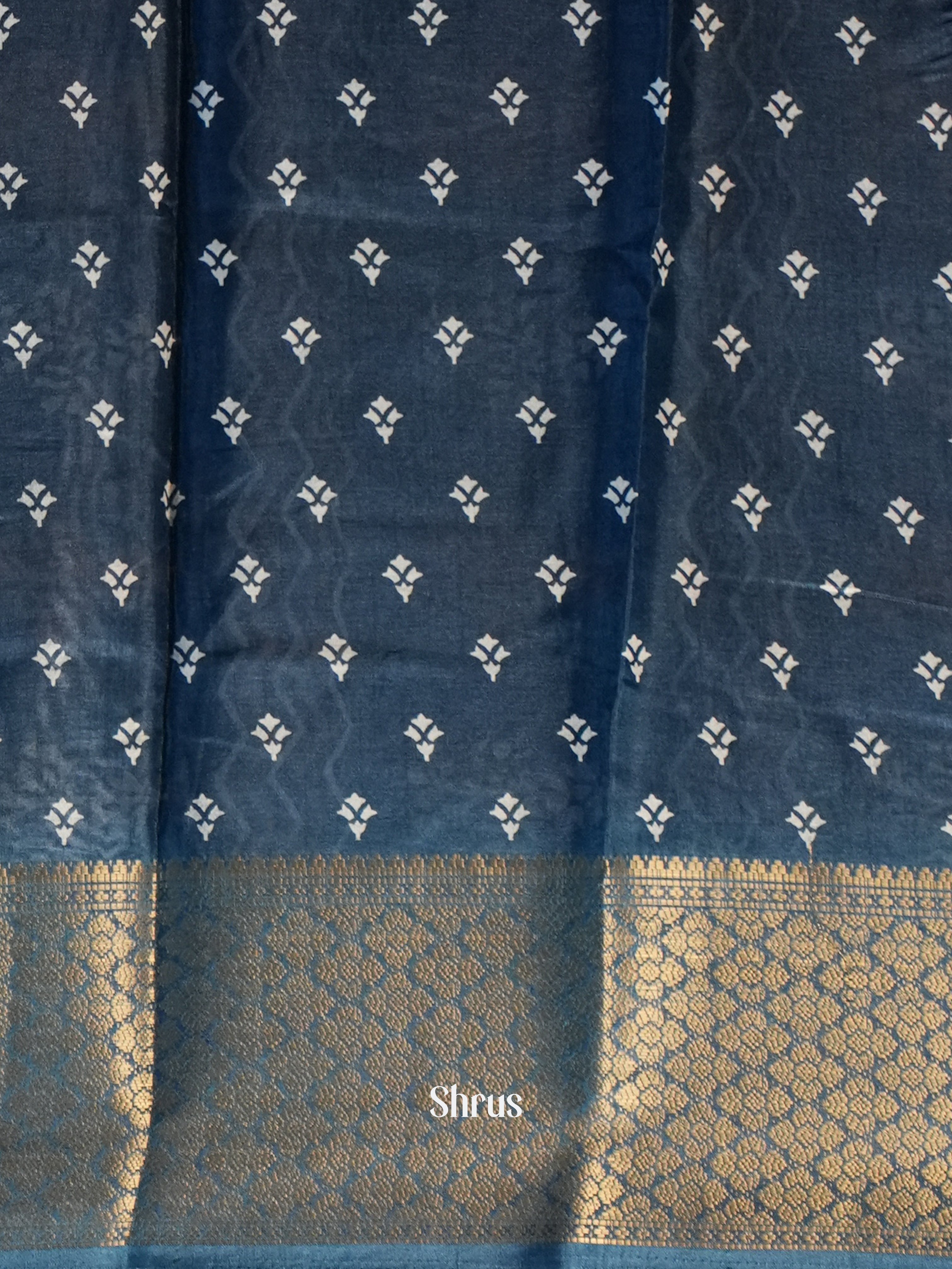 Blue - Semi Crepe Saree - Shop on Shrus.com