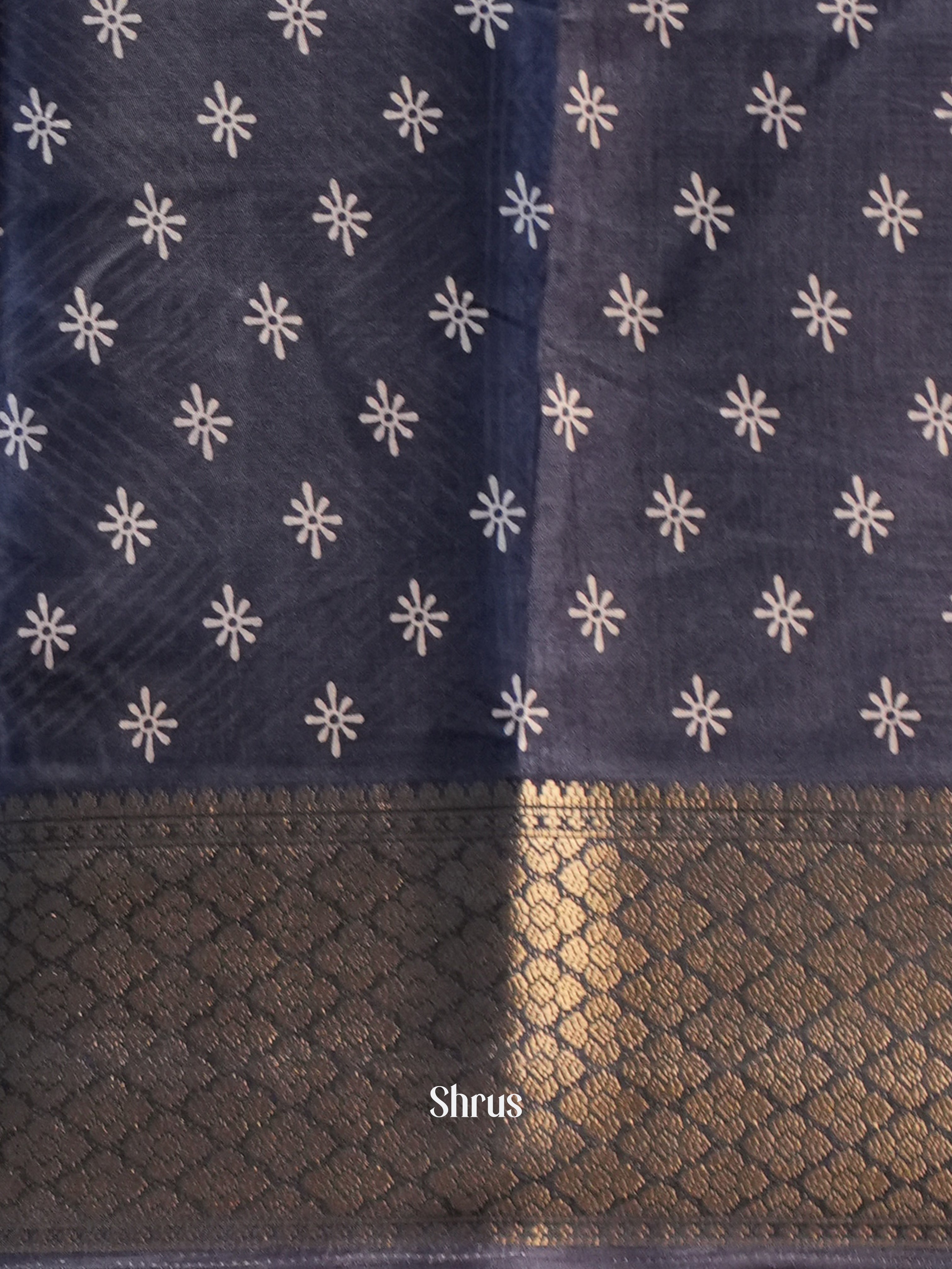Grey - Semi Crepe Saree - Shop on Shrus.com