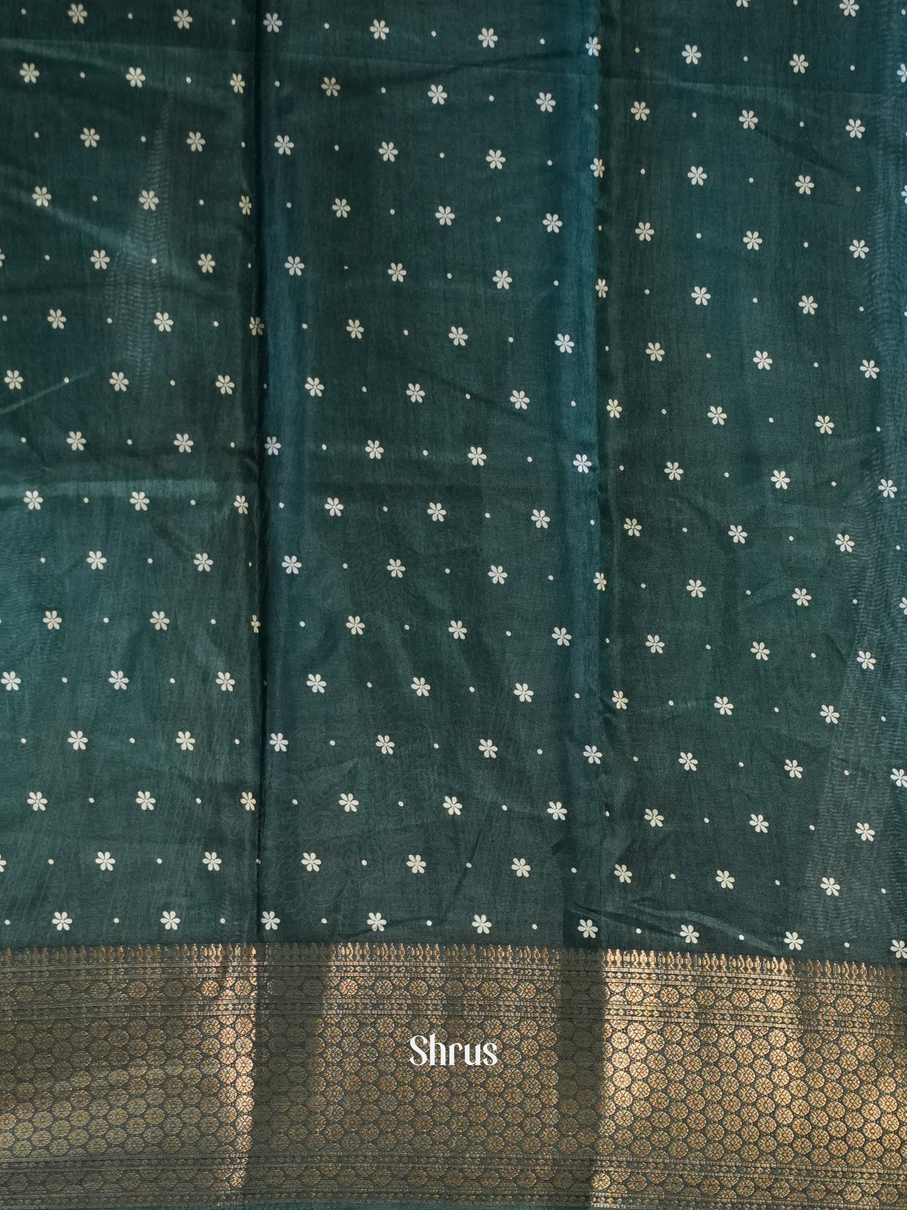 Green- Semi Crepe Saree - Shop on Shrus.com