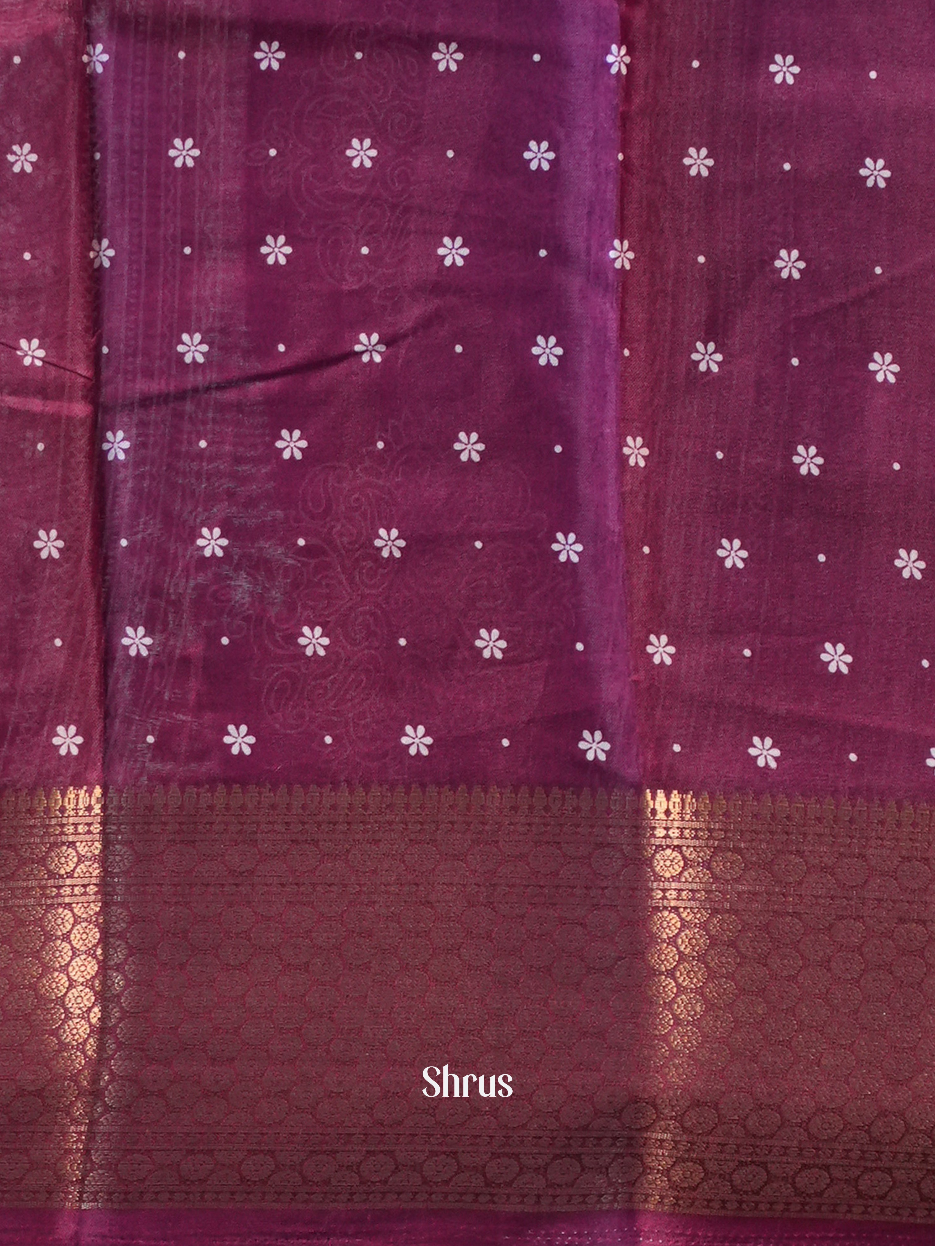 Purple- Semi Crepe Saree - Shop on Shrus.com