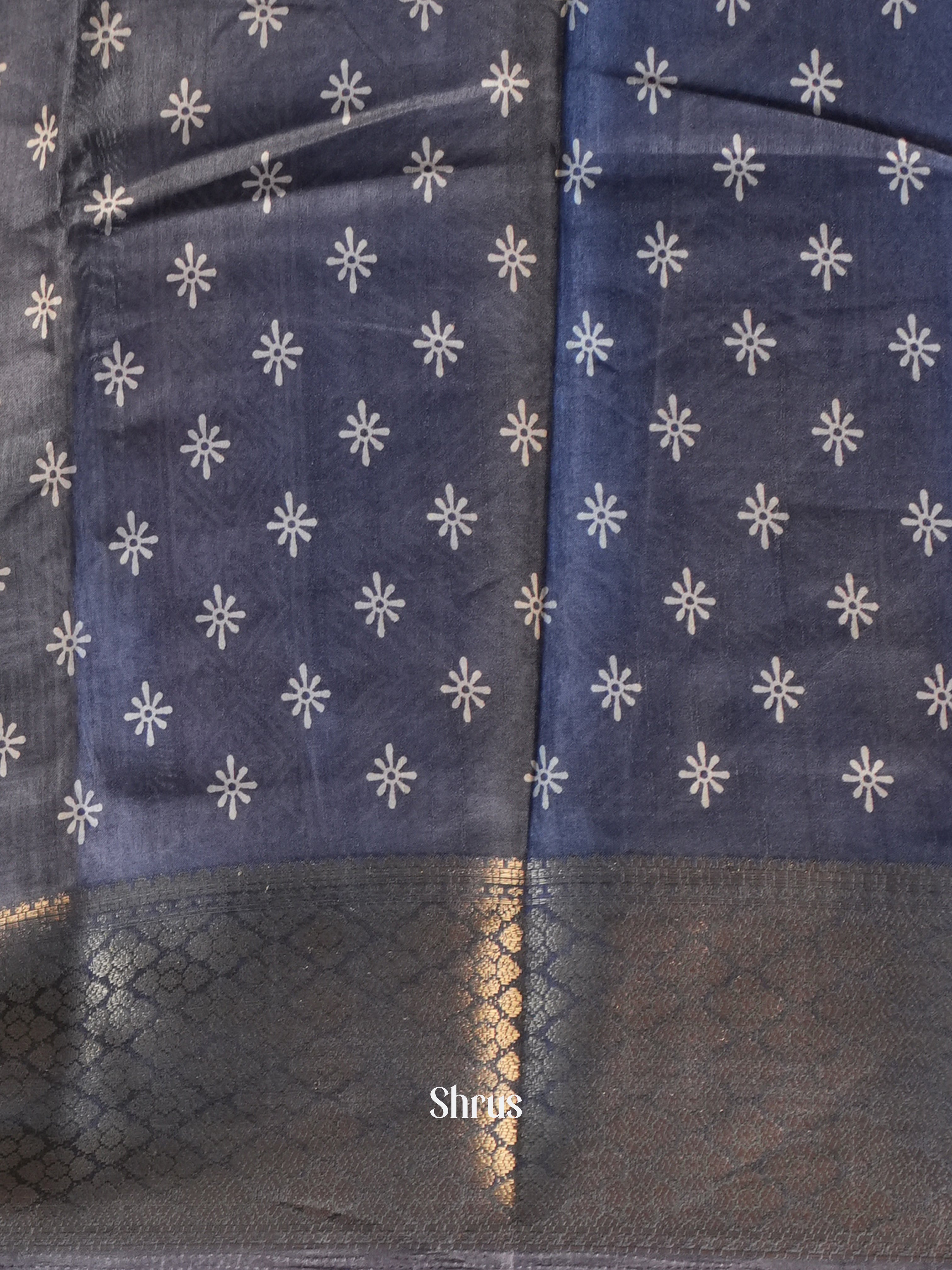 Grey - Semi Crepe Saree - Shop on Shrus.com