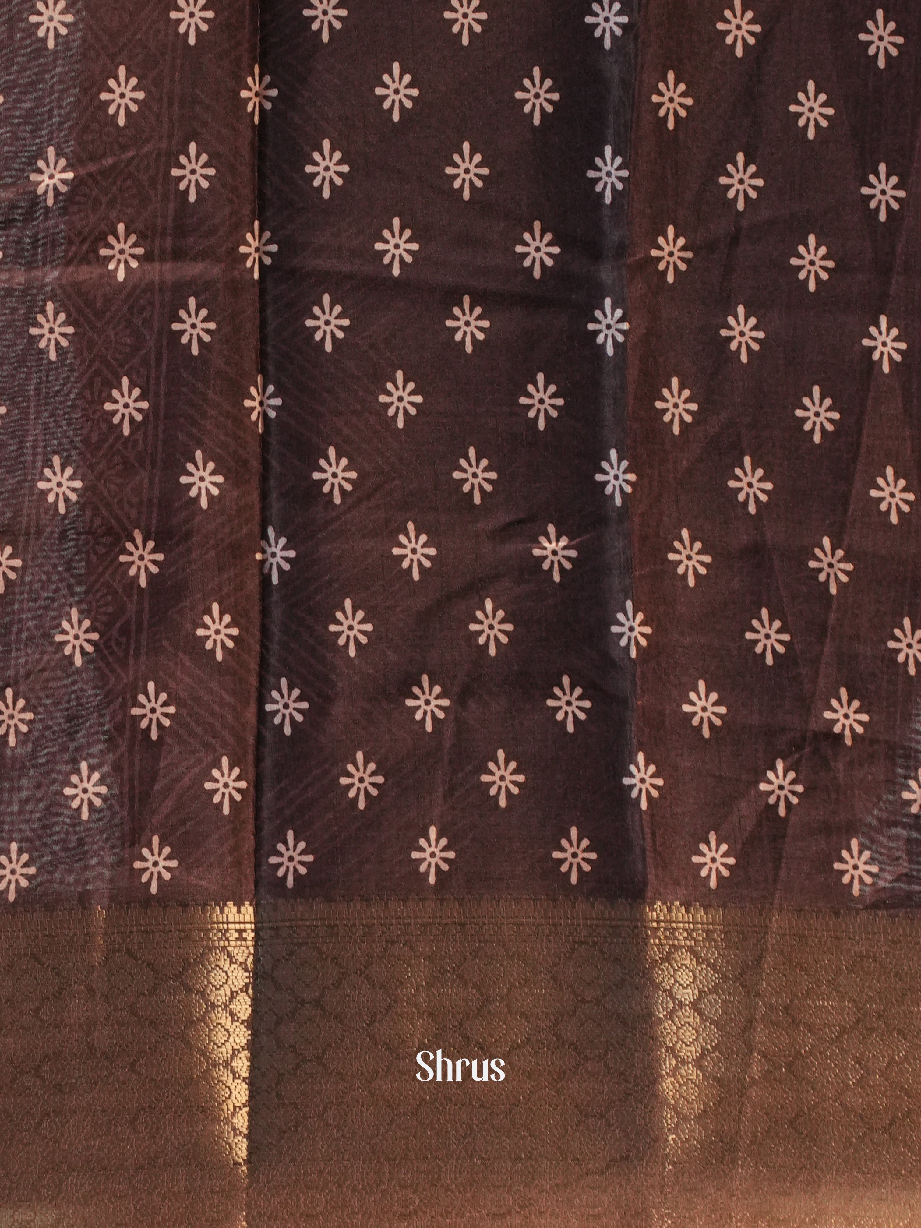 Brown - Semi Crepe Saree - Shop on Shrus.com