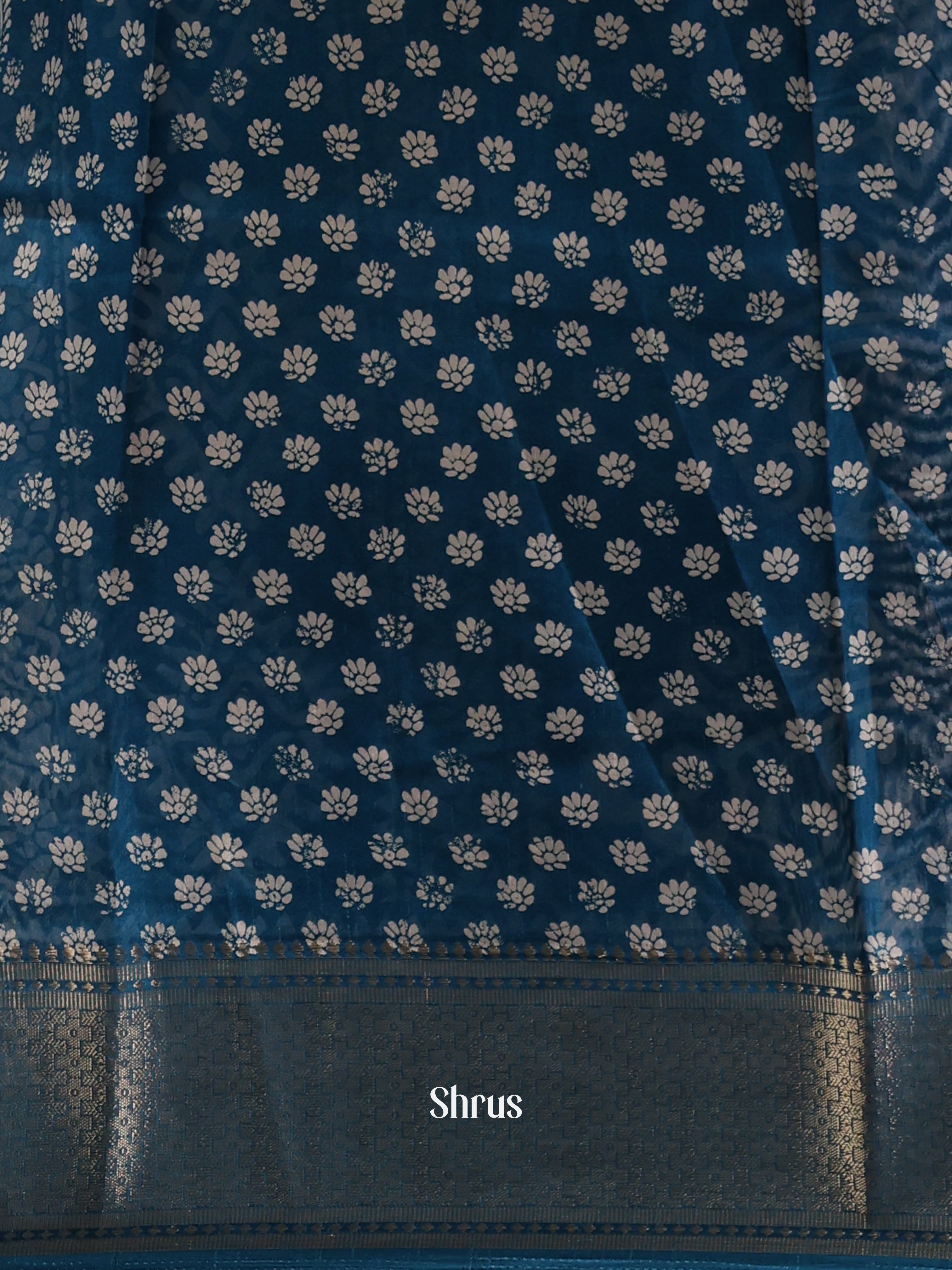 Blue - Semi Crepe Saree - Shop on Shrus.com