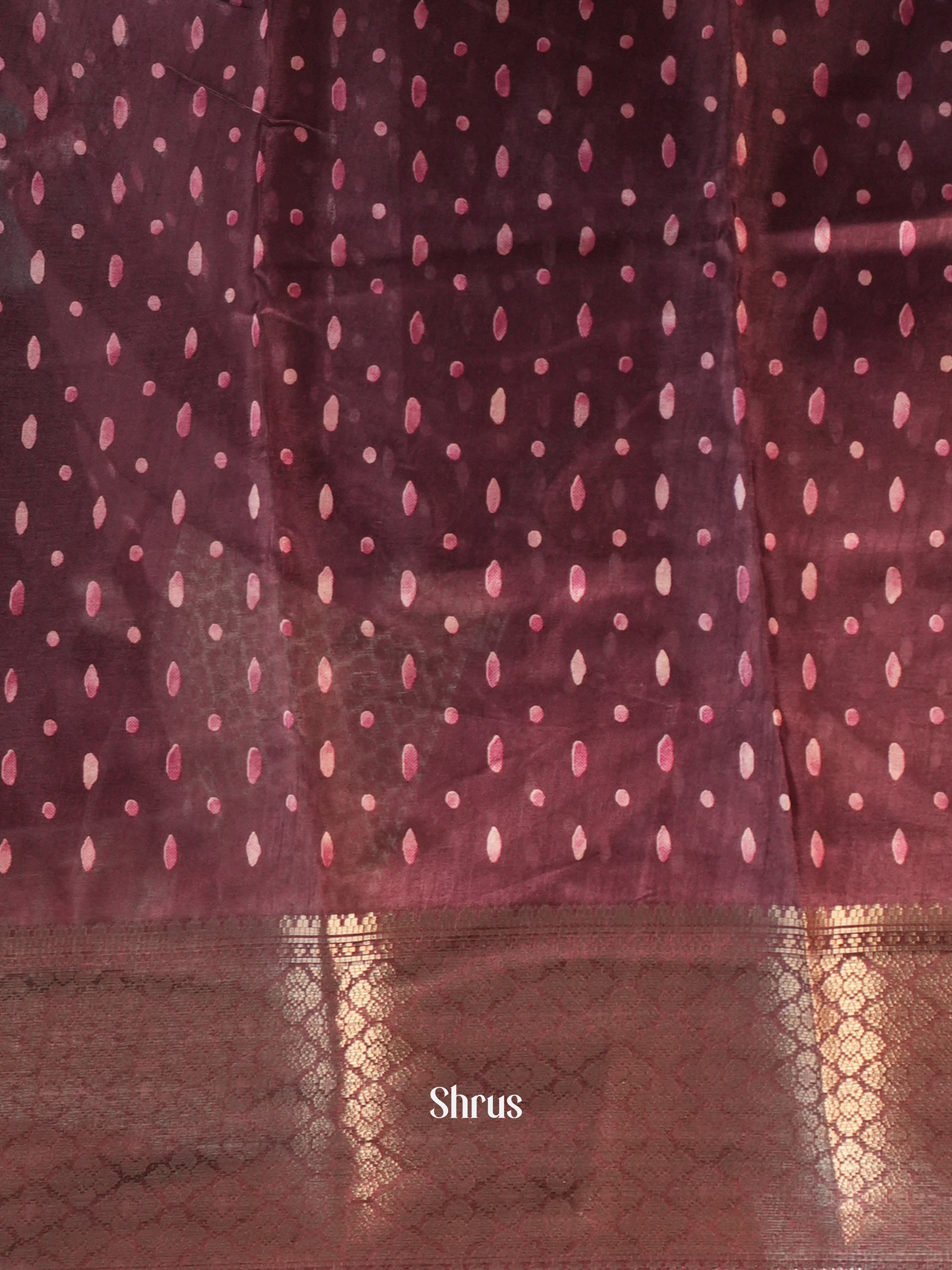 Brown - Semi Crepe Saree - Shop on Shrus.com