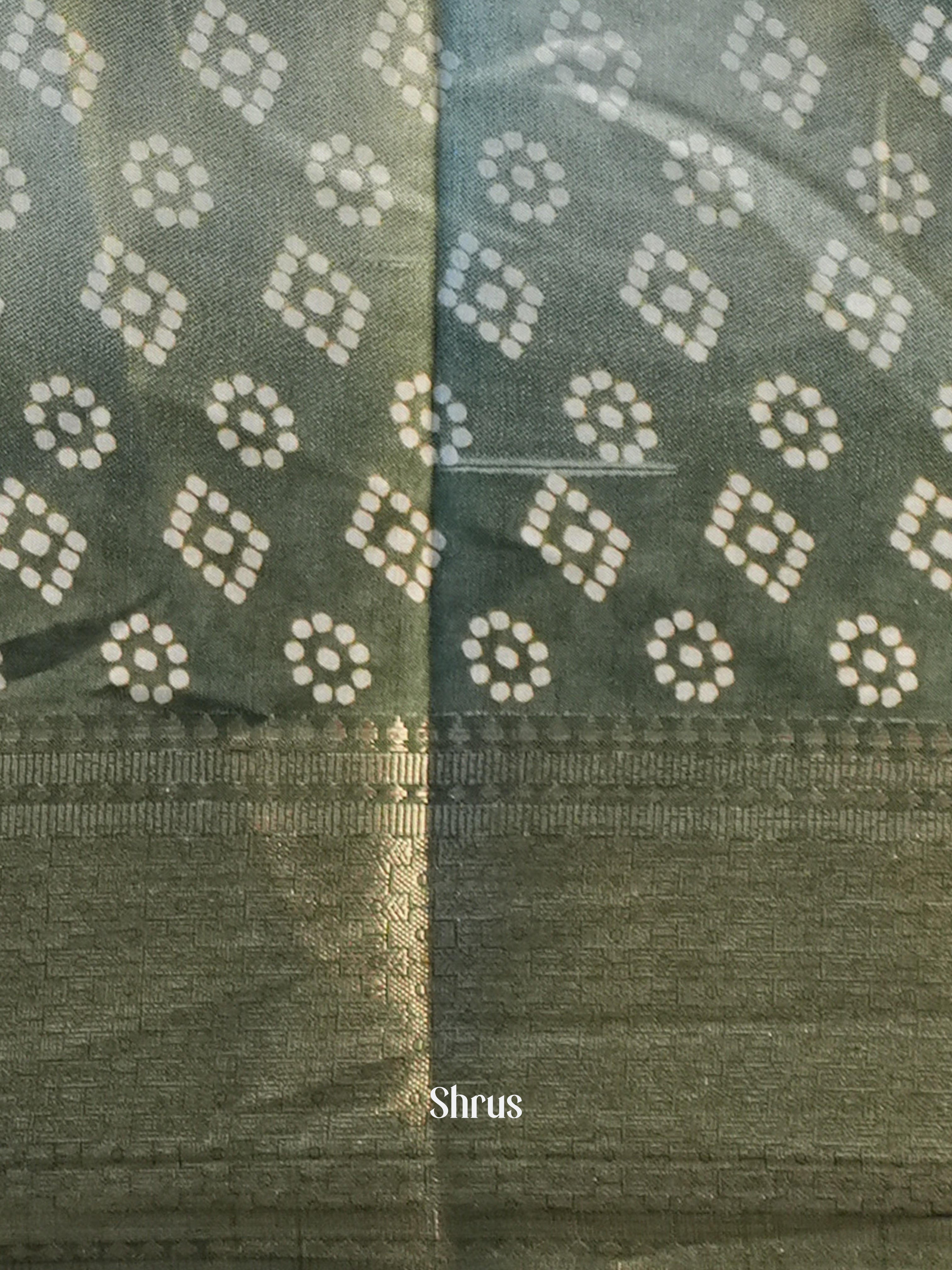 Green - Semi Crepe Saree - Shop on Shrus.com