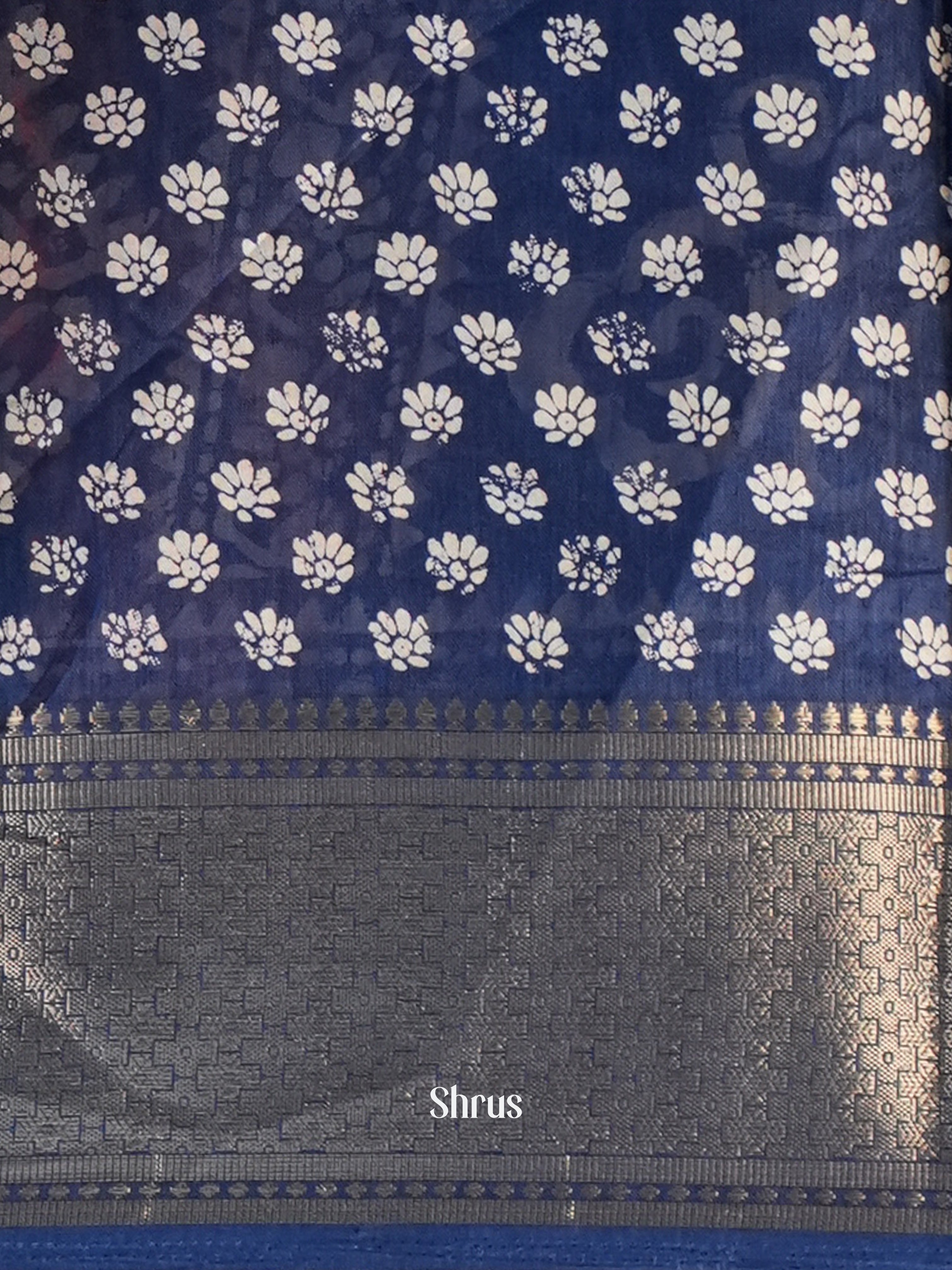 Blue- Semi Crepe Saree - Shop on Shrus.com