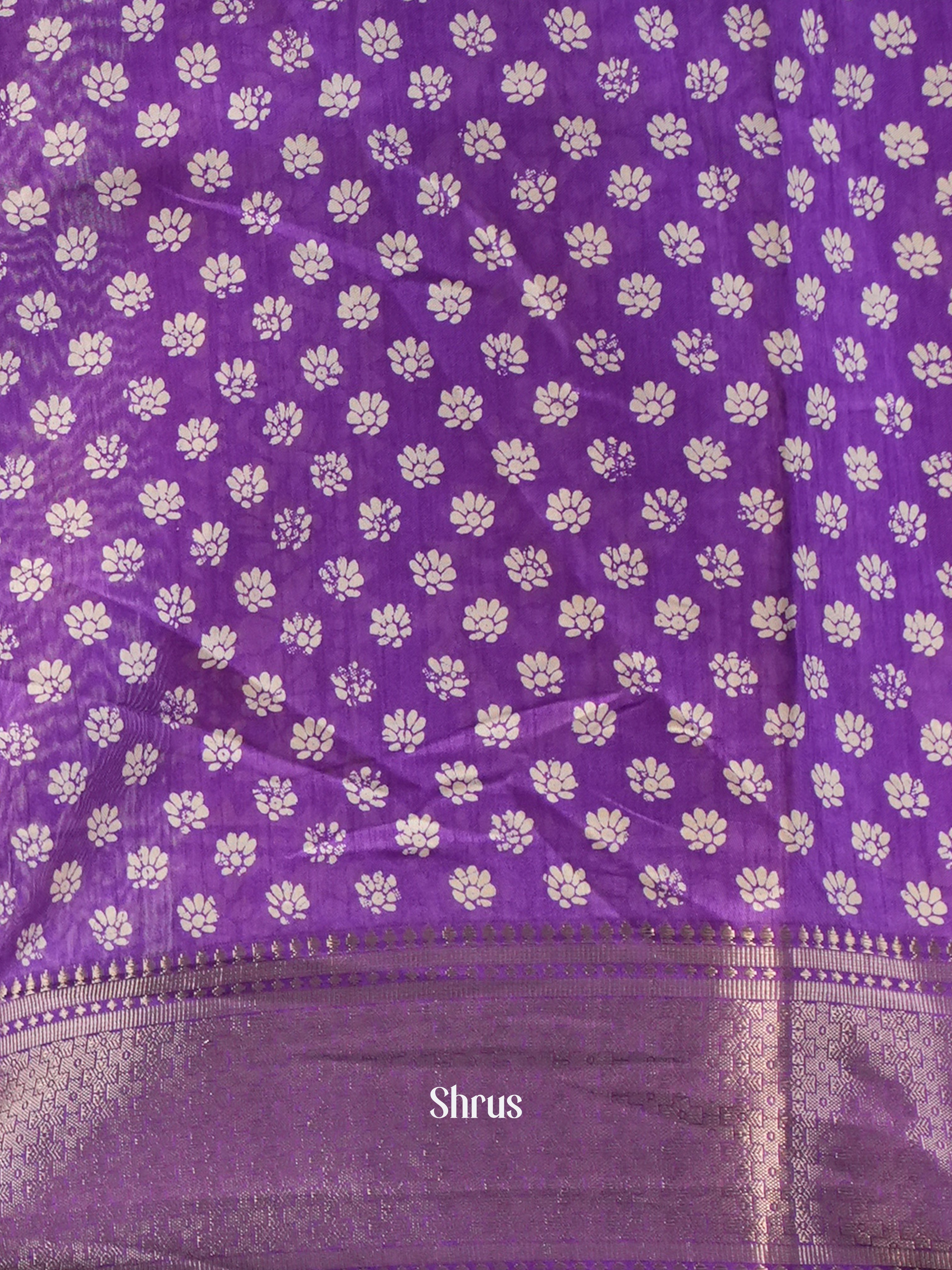 Purple- Semi Crepe Saree - Shop on Shrus.com