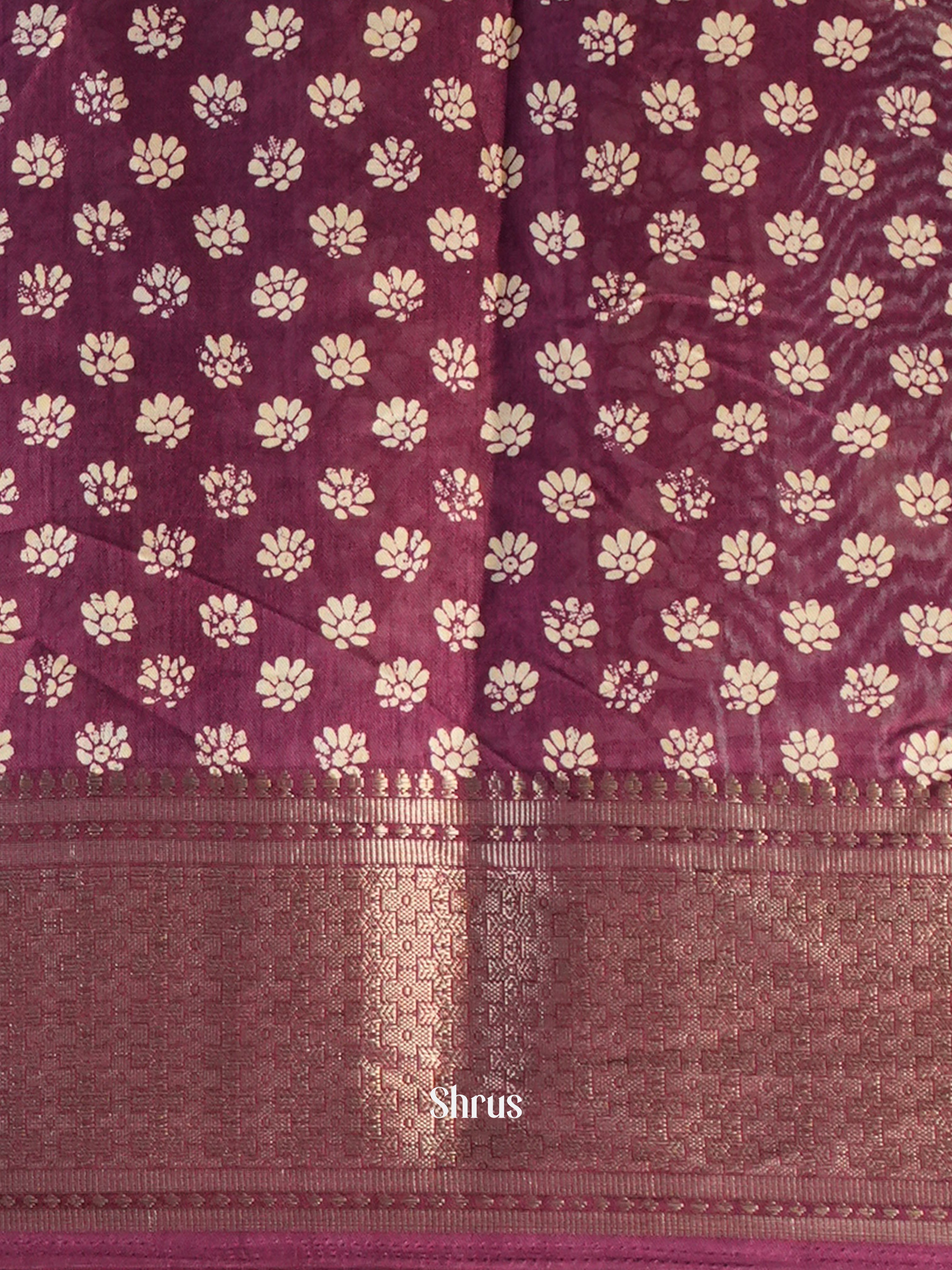Purple - Semi Crepe Saree - Shop on Shrus.com