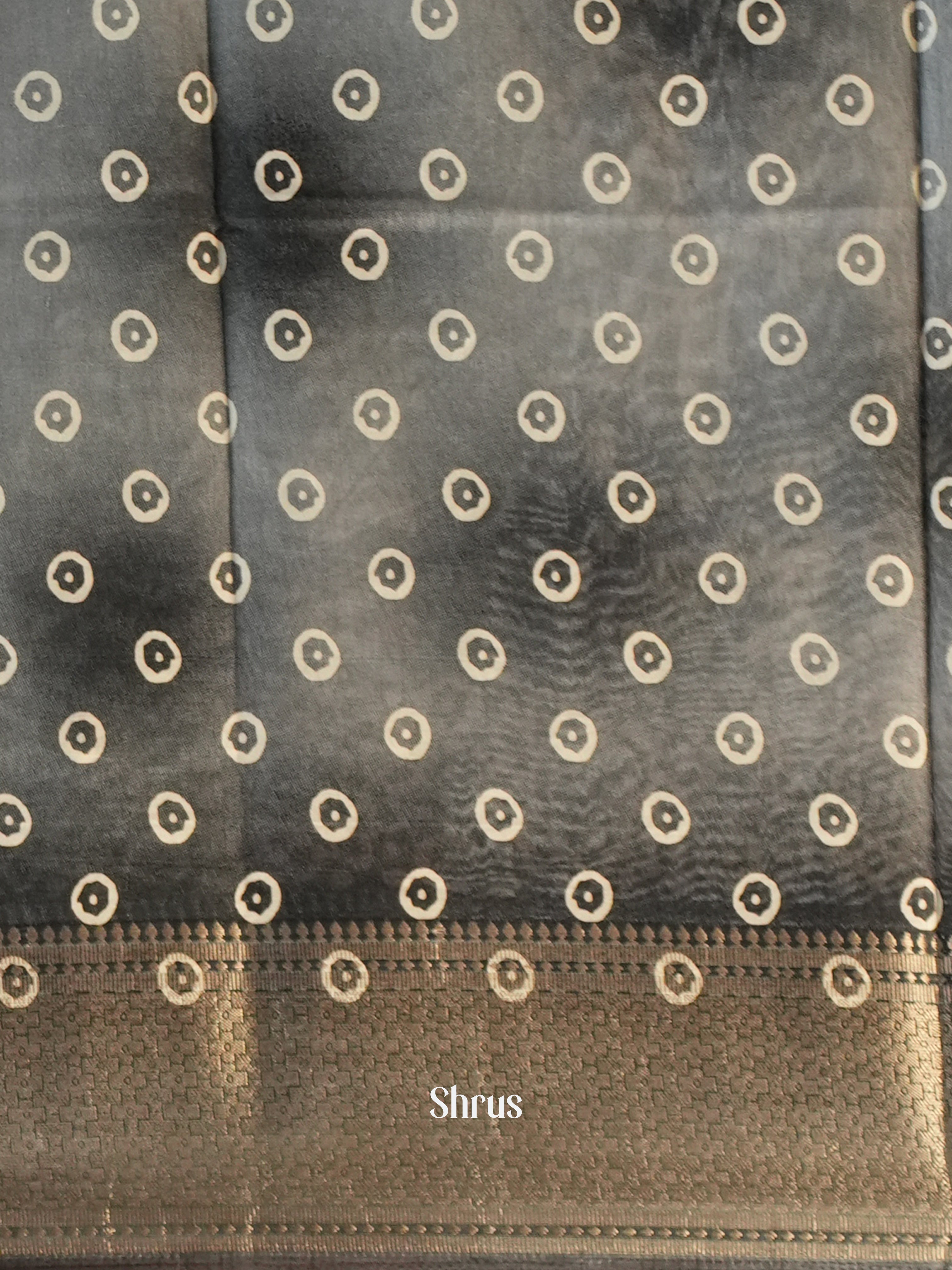 Grey - Semi Crepe Saree - Shop on Shrus.com