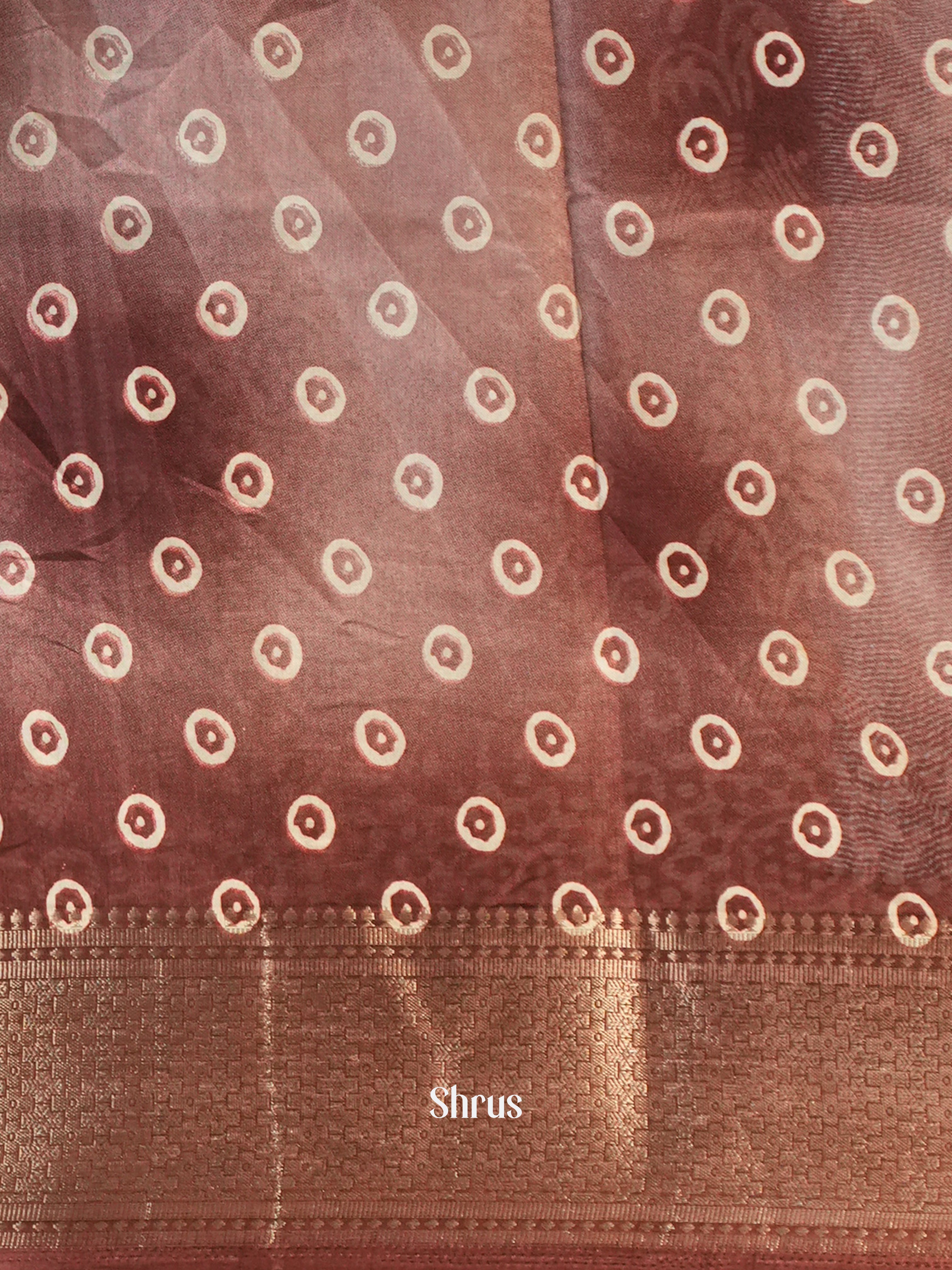 Brown - Semi Crepe Saree - Shop on Shrus.com