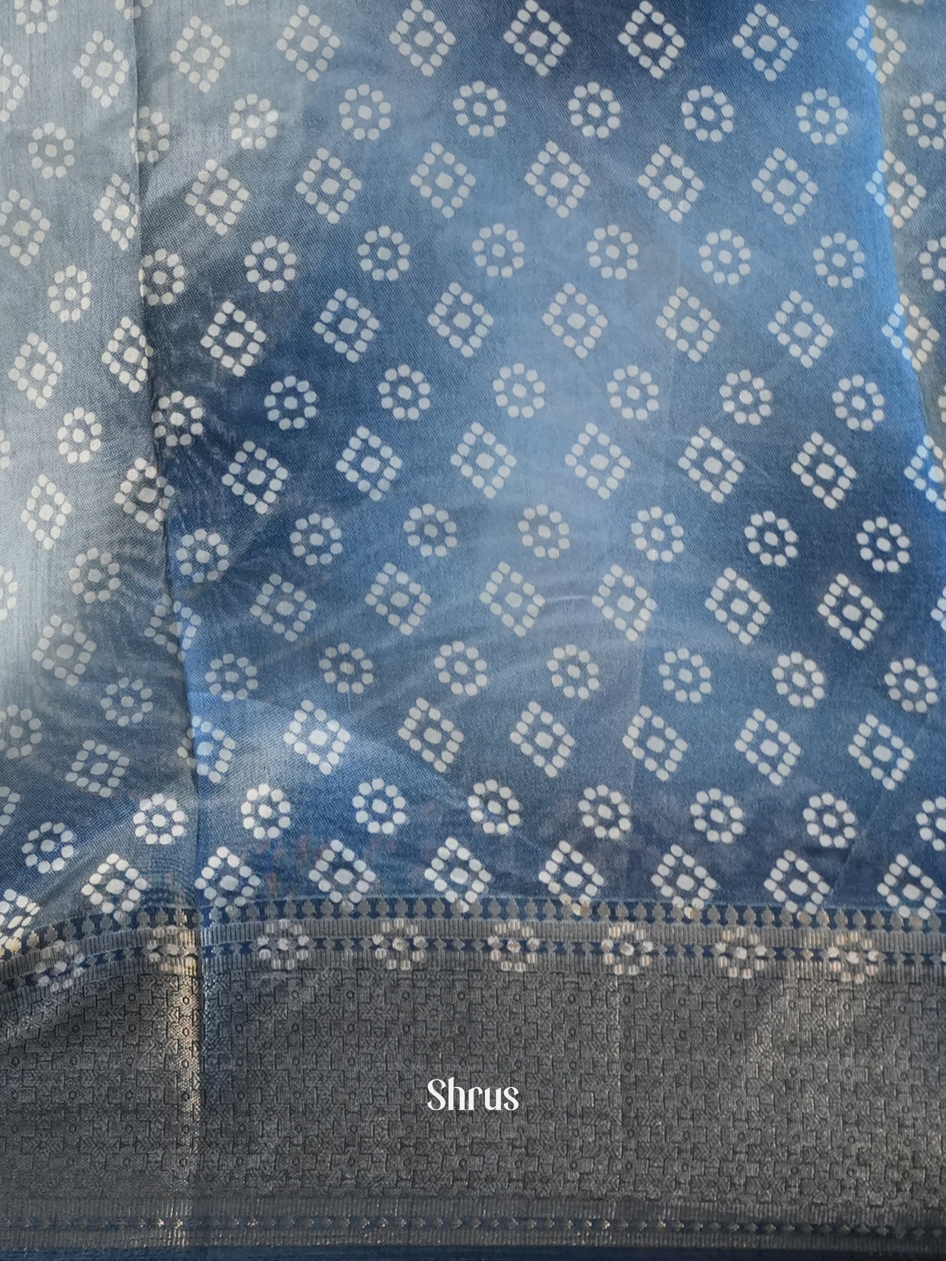 Blue - Semi Crepe Saree - Shop on Shrus.com