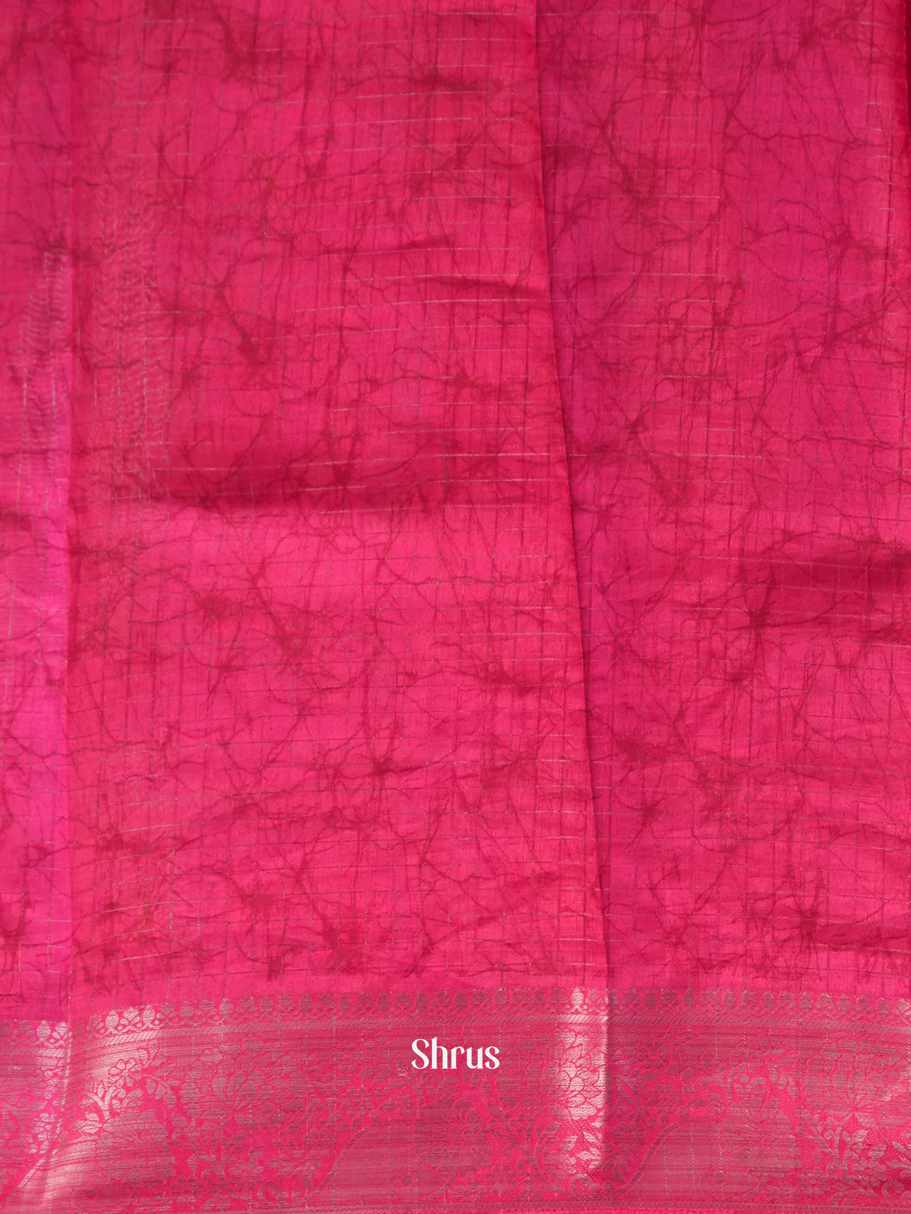 Cream & Pink - Semi Crepe Saree - Shop on Shrus.com