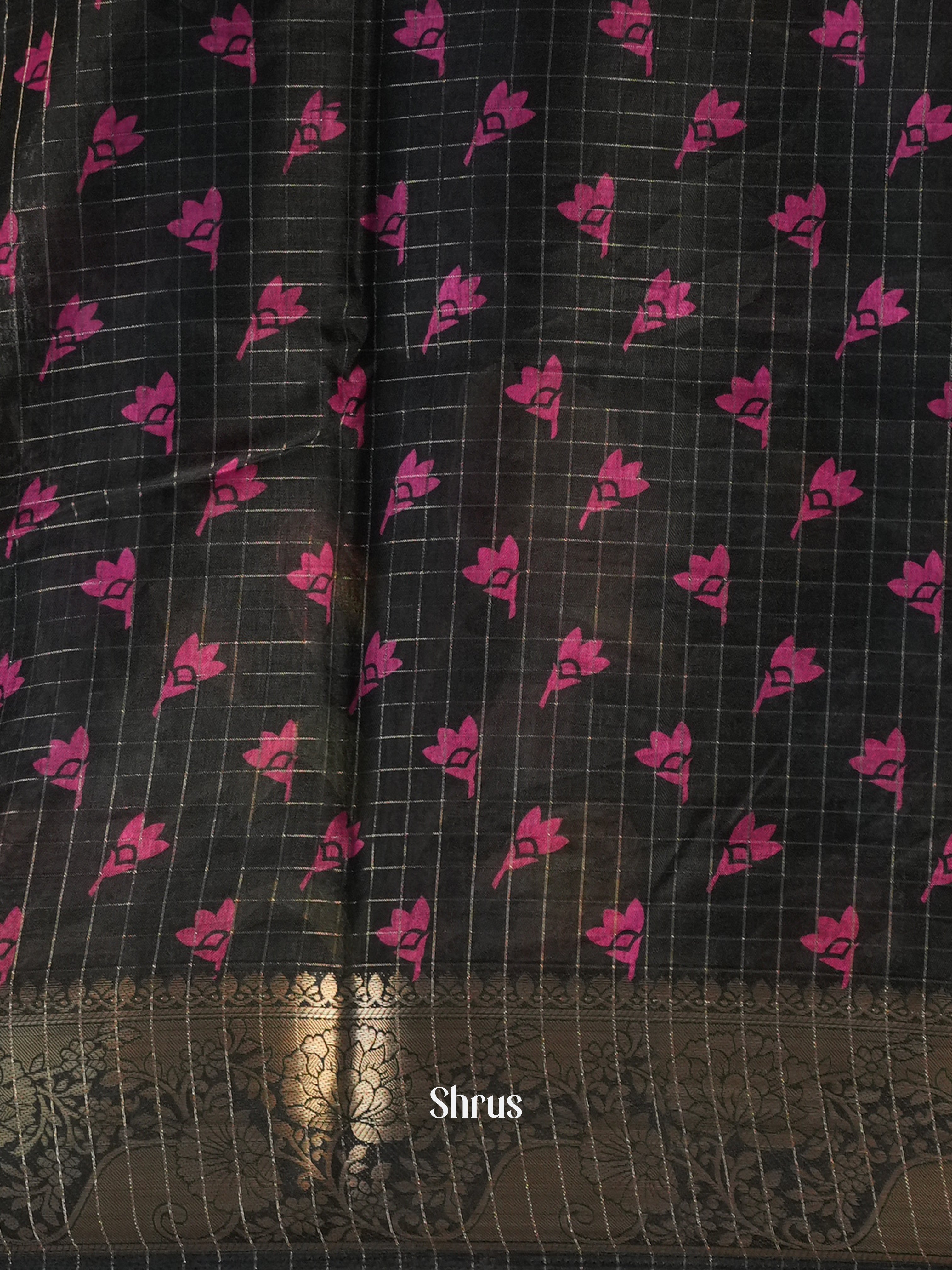 Black - Semi Crepe Saree - Shop on Shrus.com