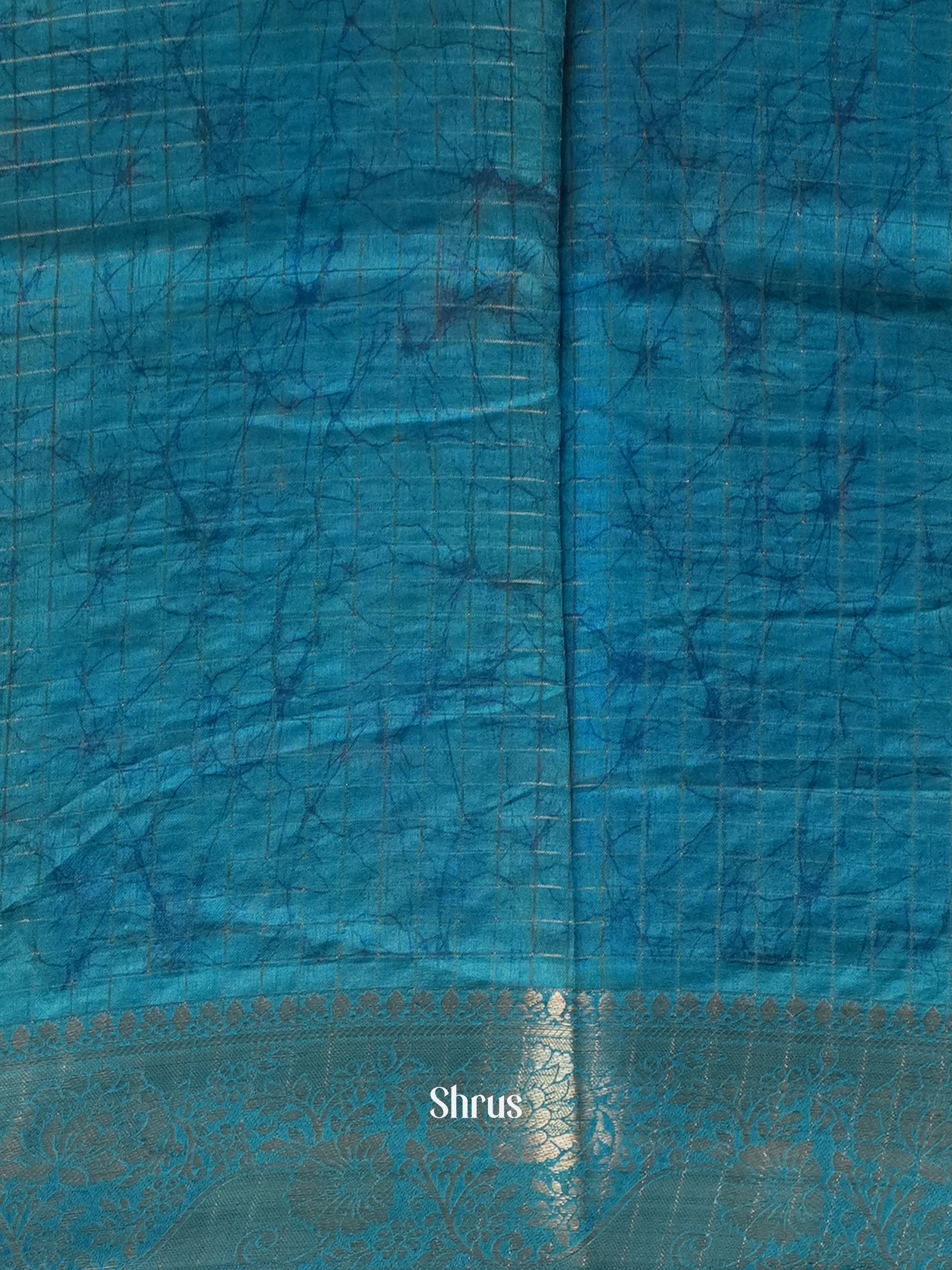 Cream & Green- Semi Crepe Saree - Shop on Shrus.com