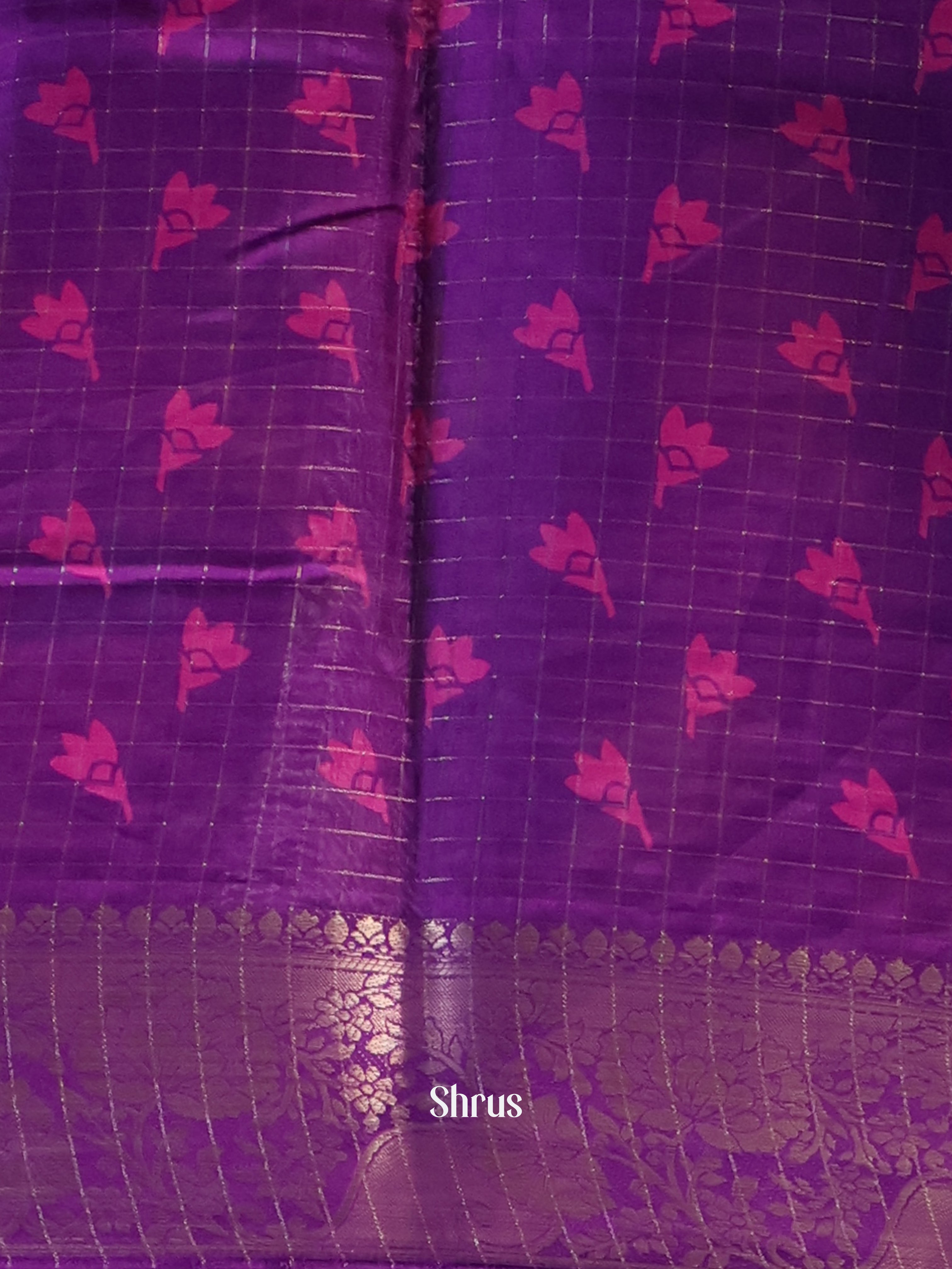 Purple - Semi Crepe Saree - Shop on Shrus.com