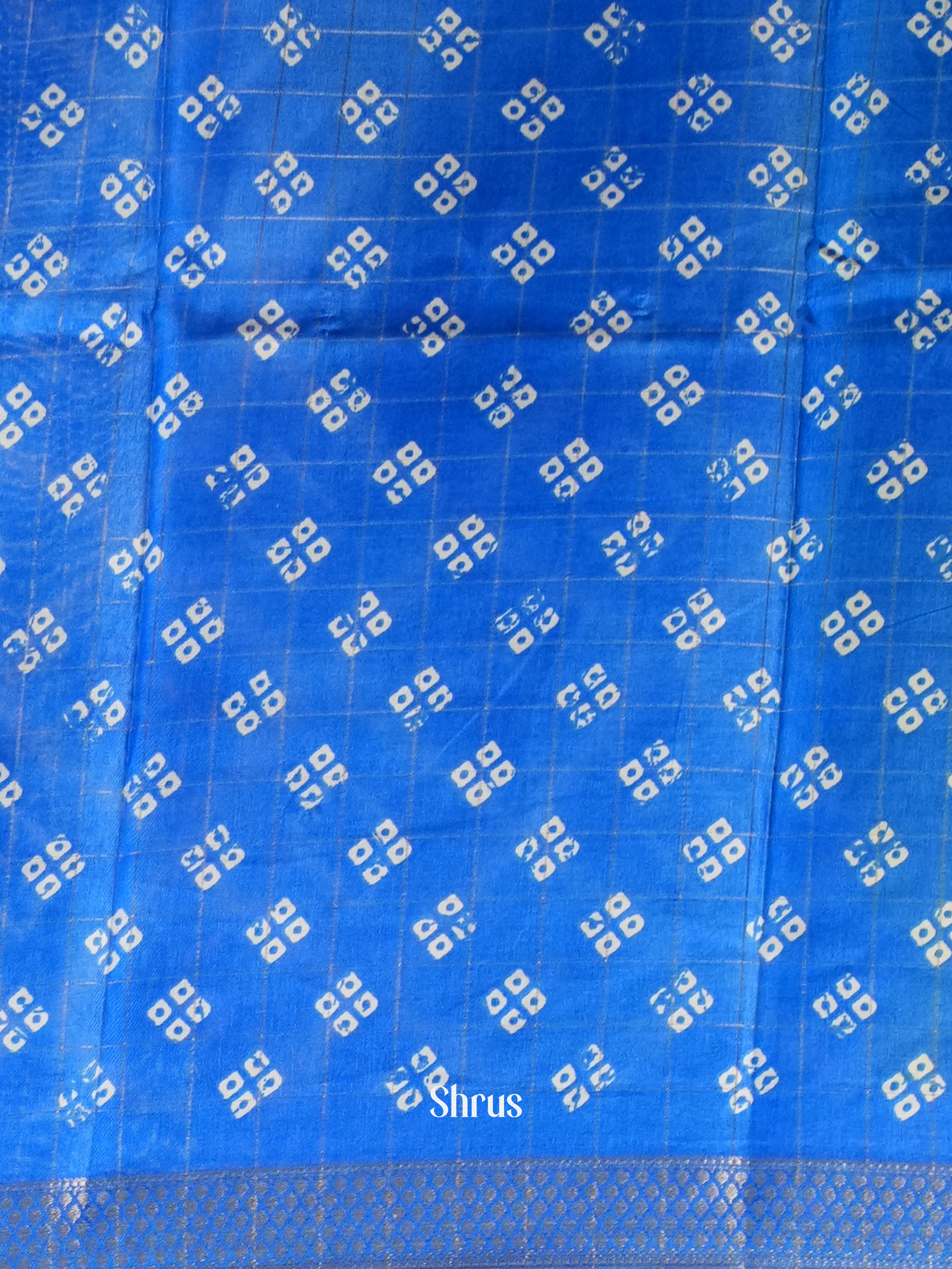 Green & blue - Semi Crepe Saree - Shop on Shrus.com