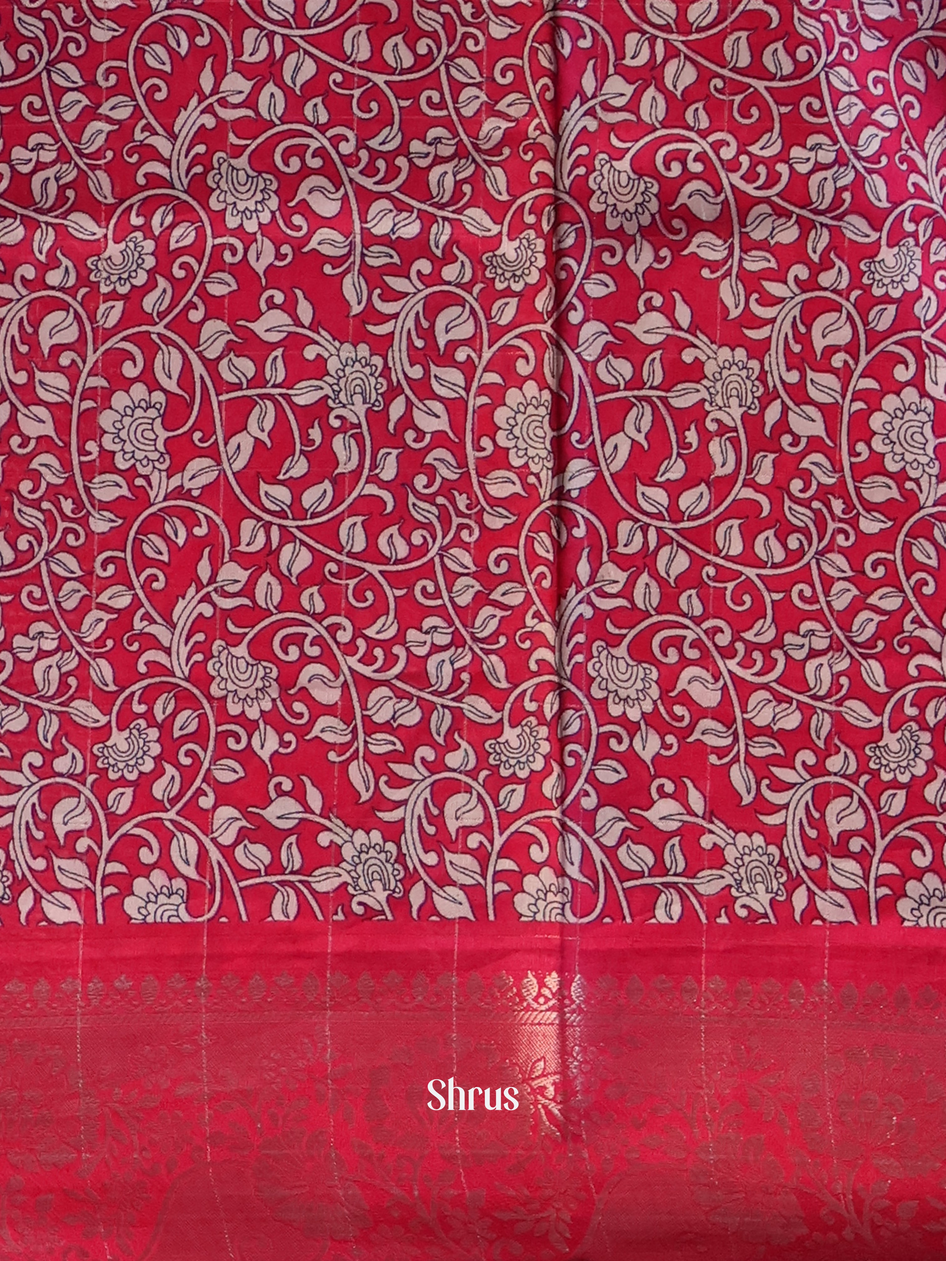 Blue & Pink - Semi Crepe Saree - Shop on Shrus.com