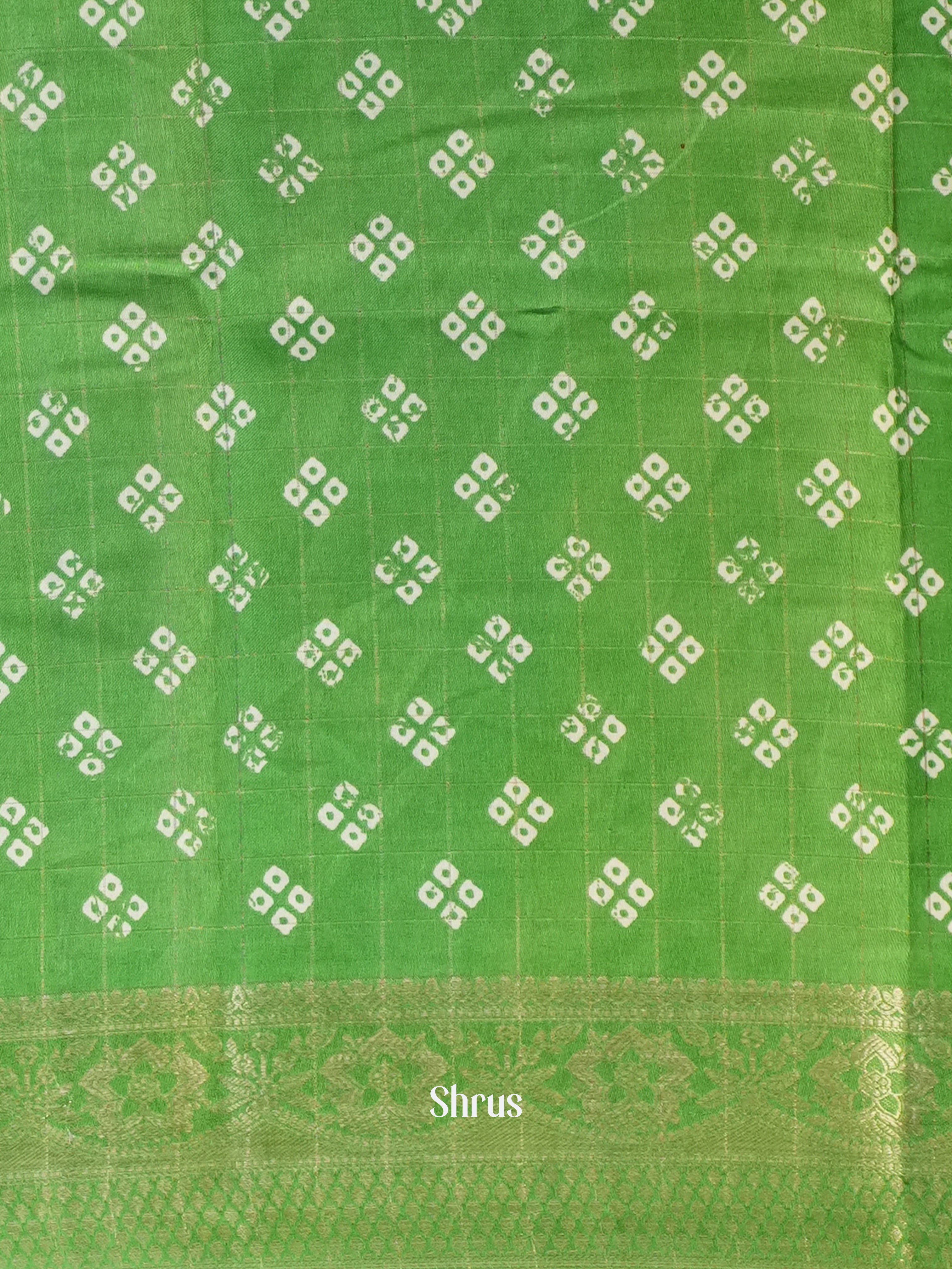 Green - Semi Crepe Saree - Shop on Shrus.com