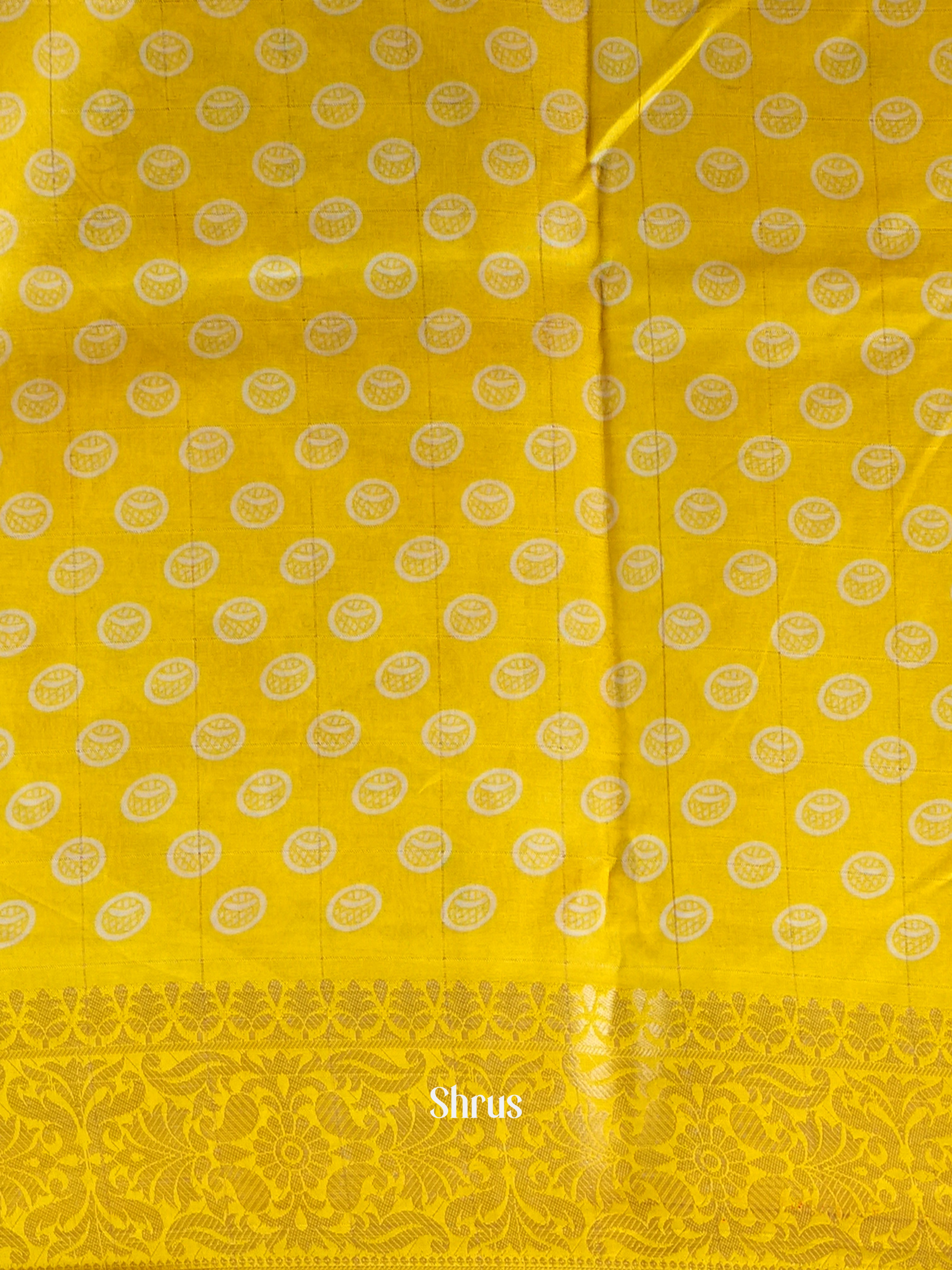 Violet & Yellow - Semi Crepe Saree - Shop on Shrus.com