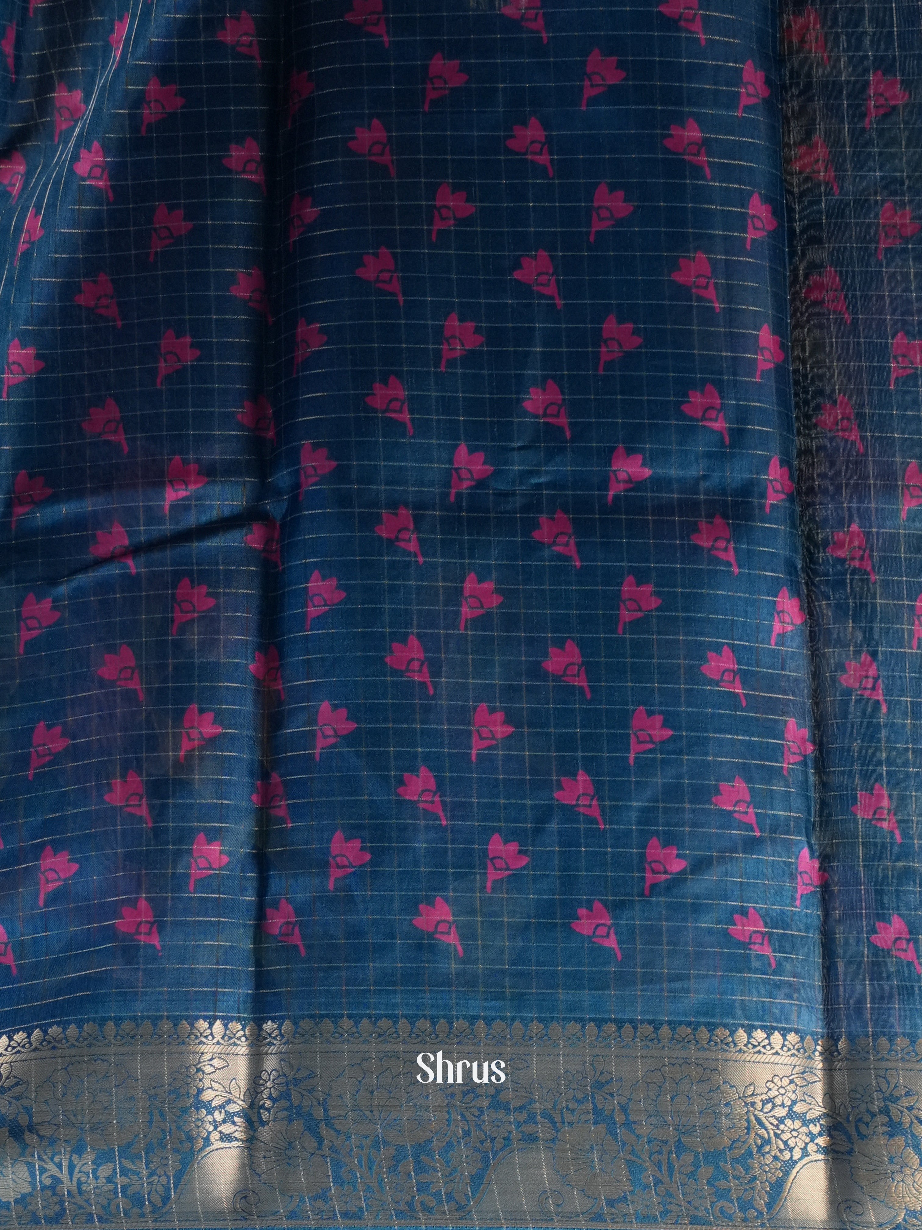 Blue - Semi Crepe Saree - Shop on Shrus.com