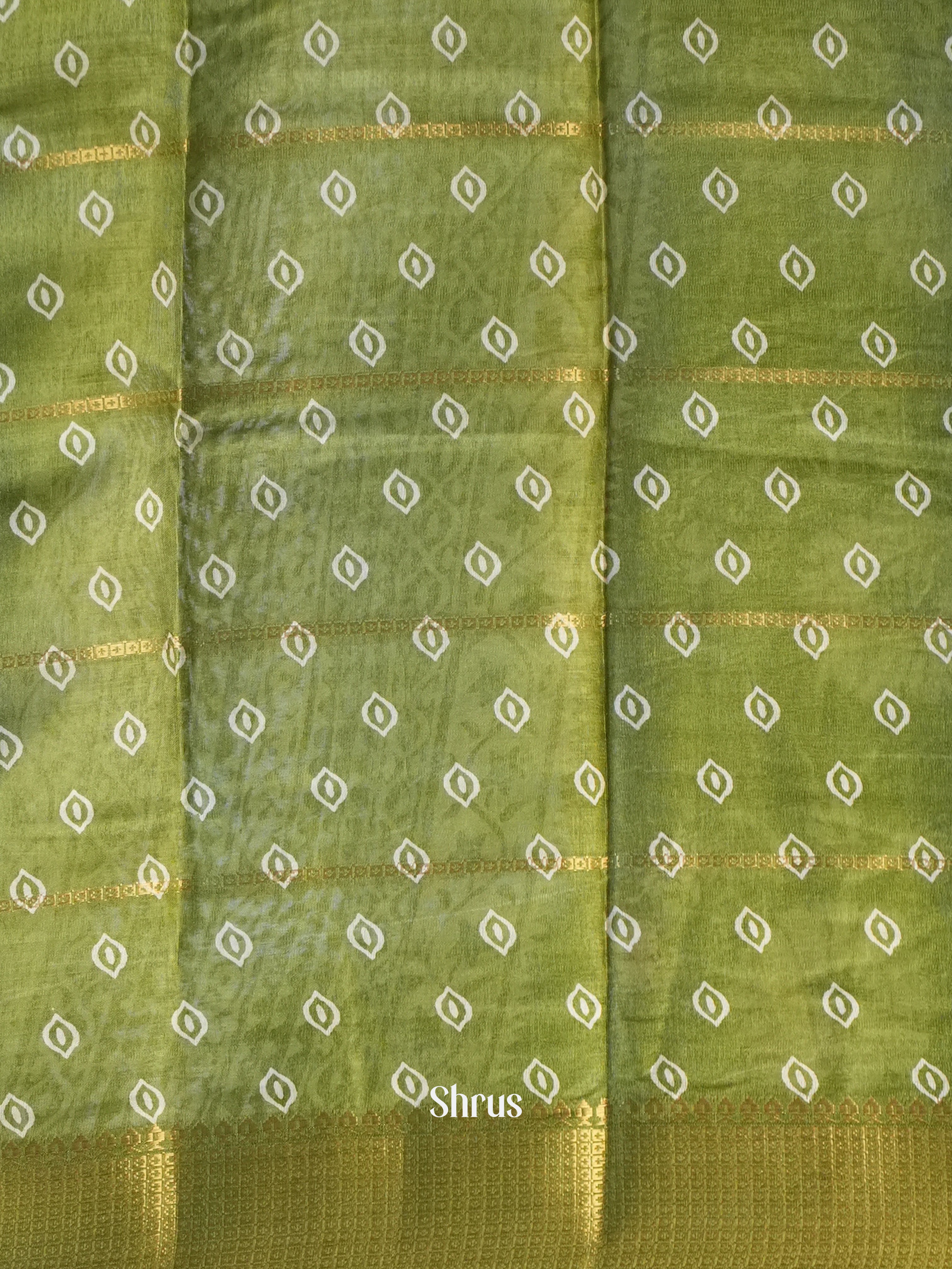 Green - Semi Crepe Saree - Shop on Shrus.com