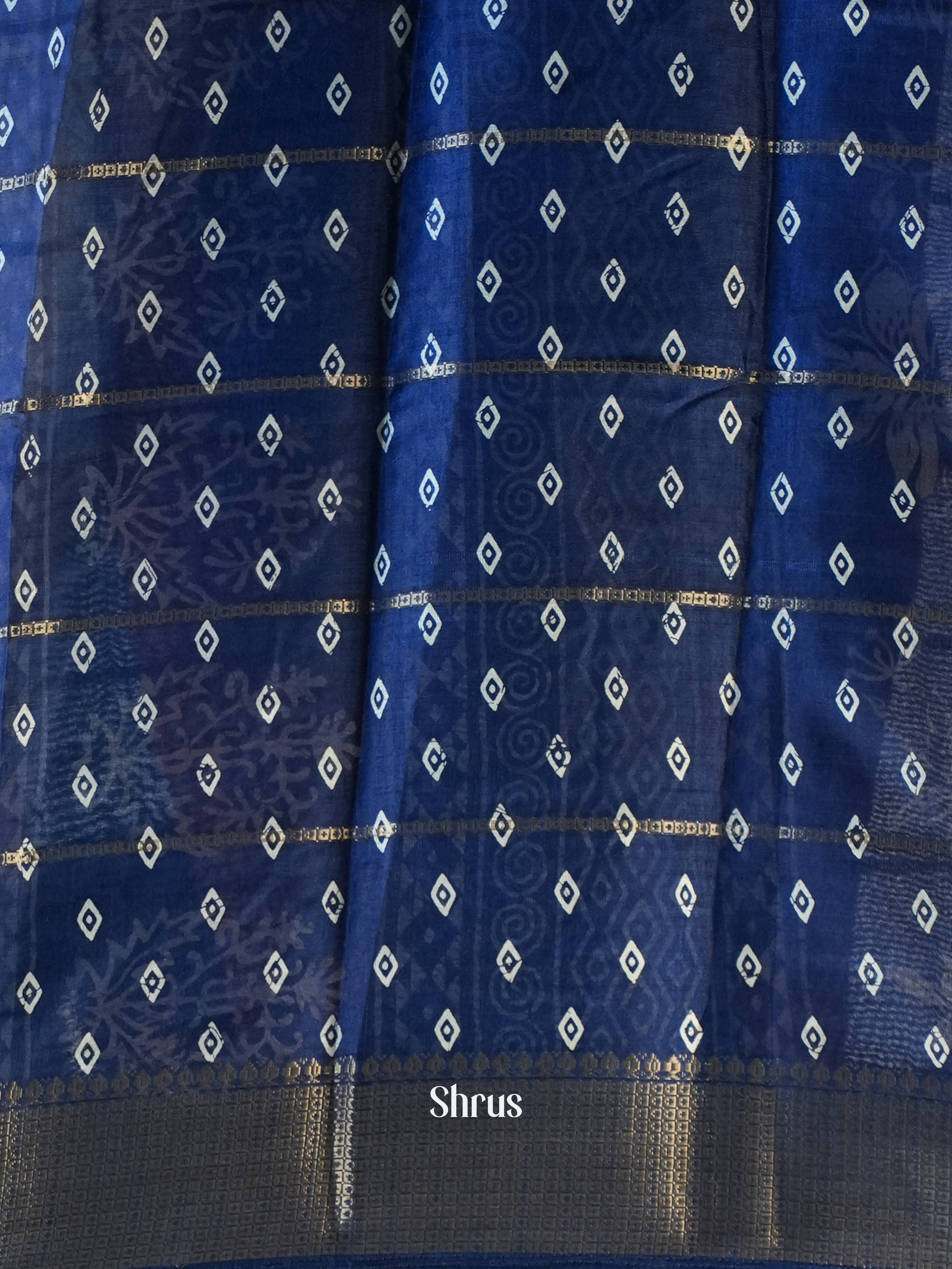 Blue - Semi Crepe Saree - Shop on Shrus.com