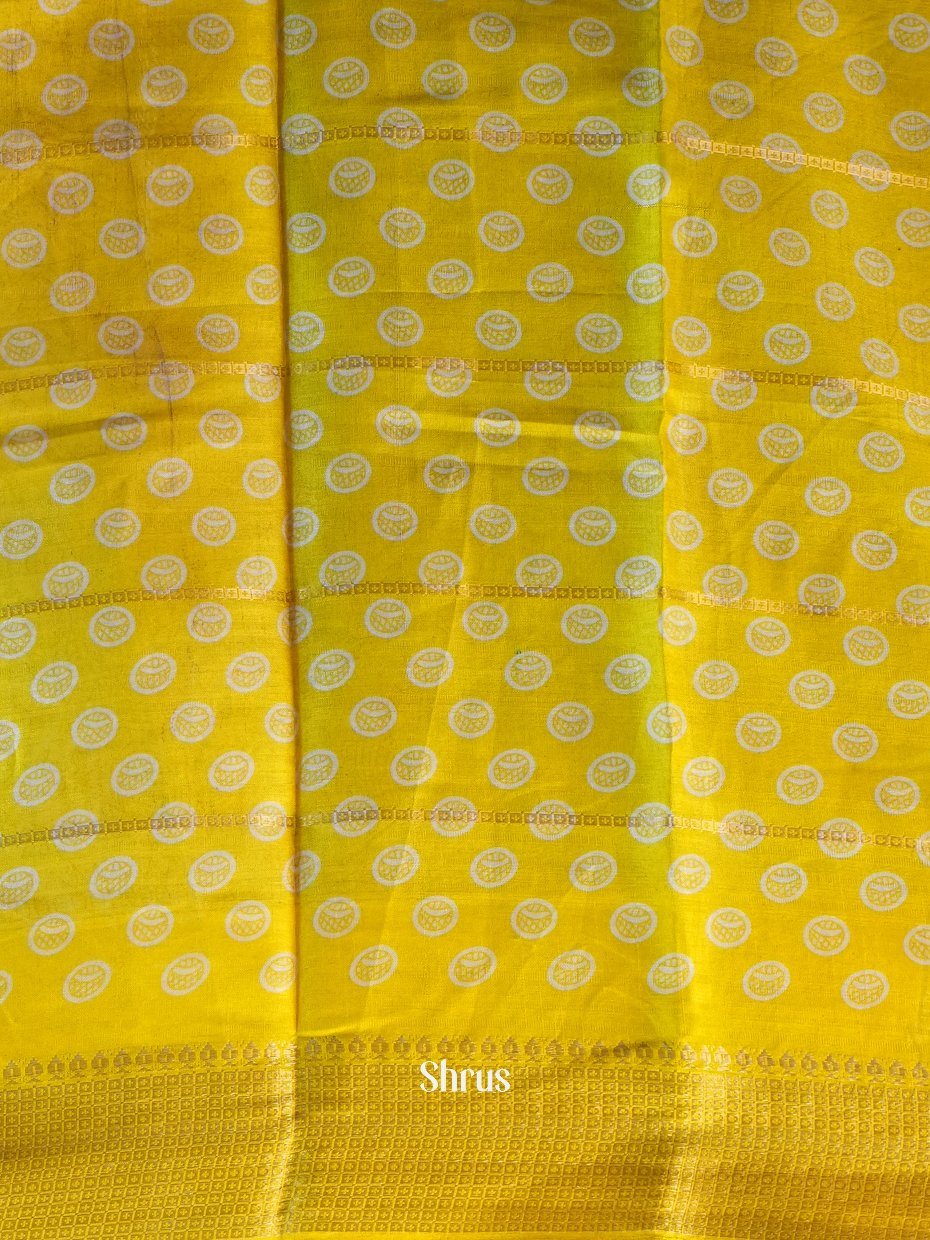 Violet & Yellow - Semi Crepe Saree - Shop on Shrus.com