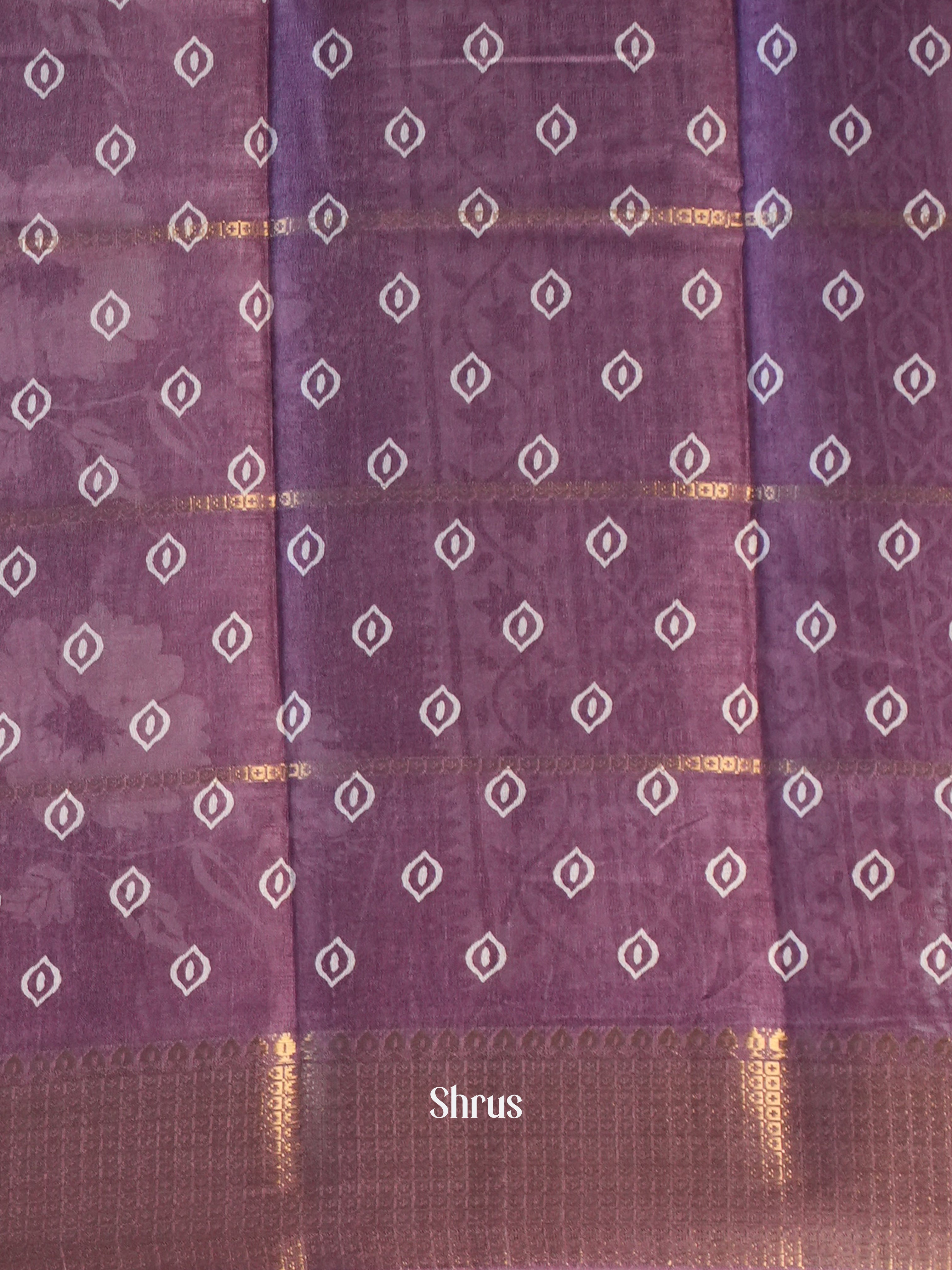 Purple - Semi Crepe Saree - Shop on Shrus.com