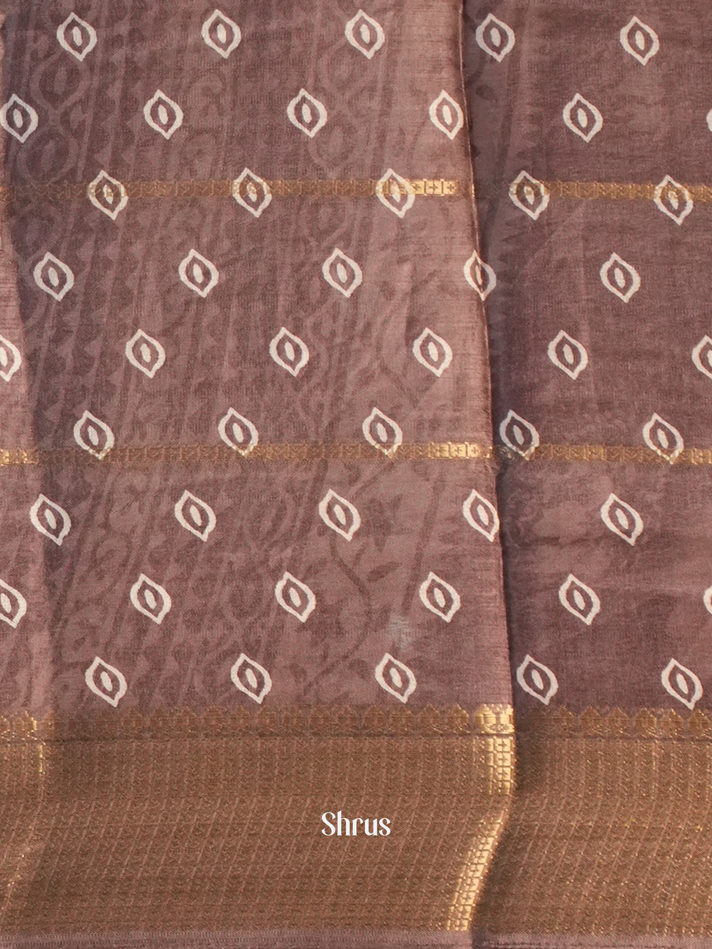 Grey - Semi Crepe Saree - Shop on Shrus.com