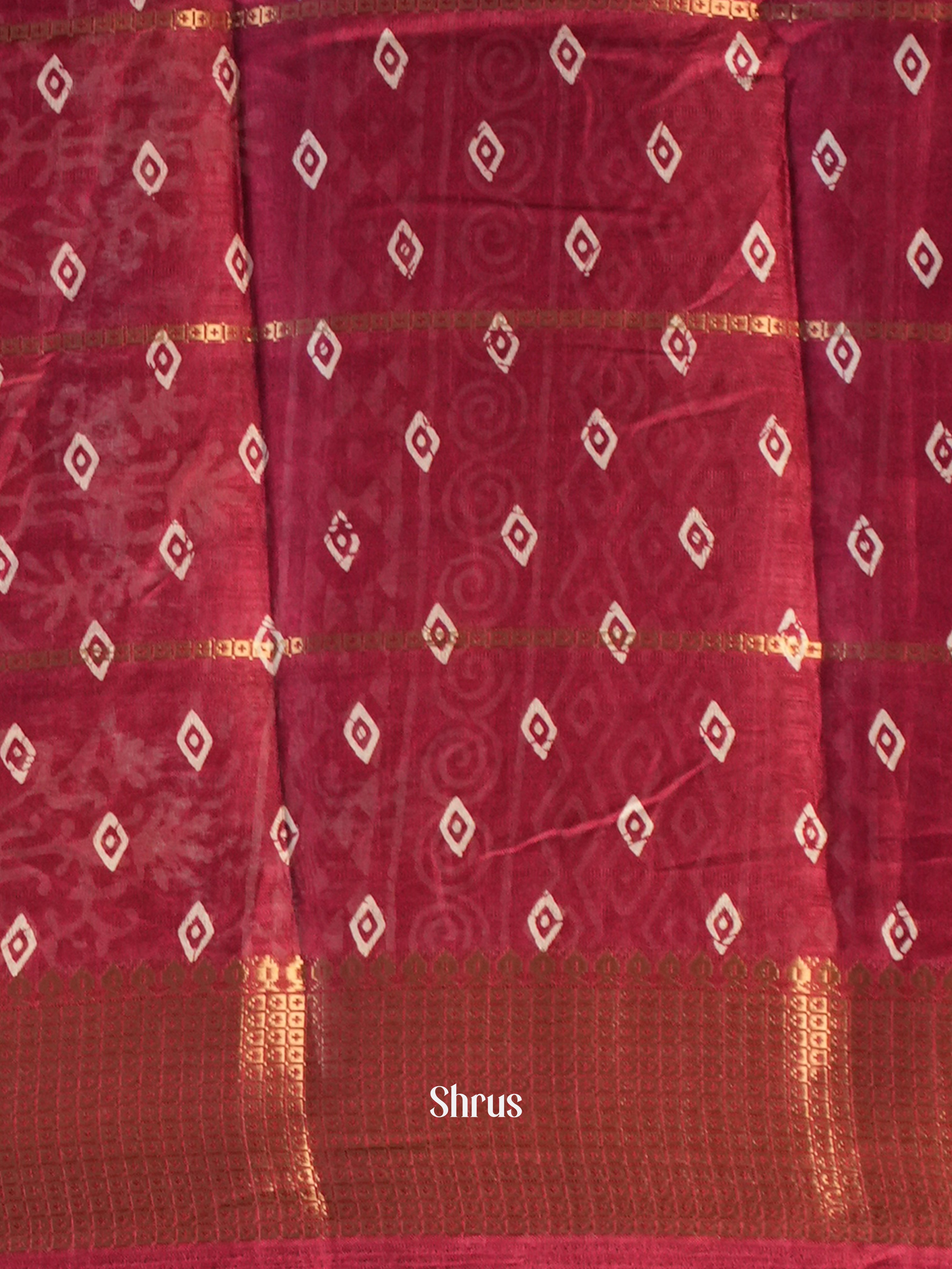 Maroon - Semi Crepe Saree - Shop on Shrus.com
