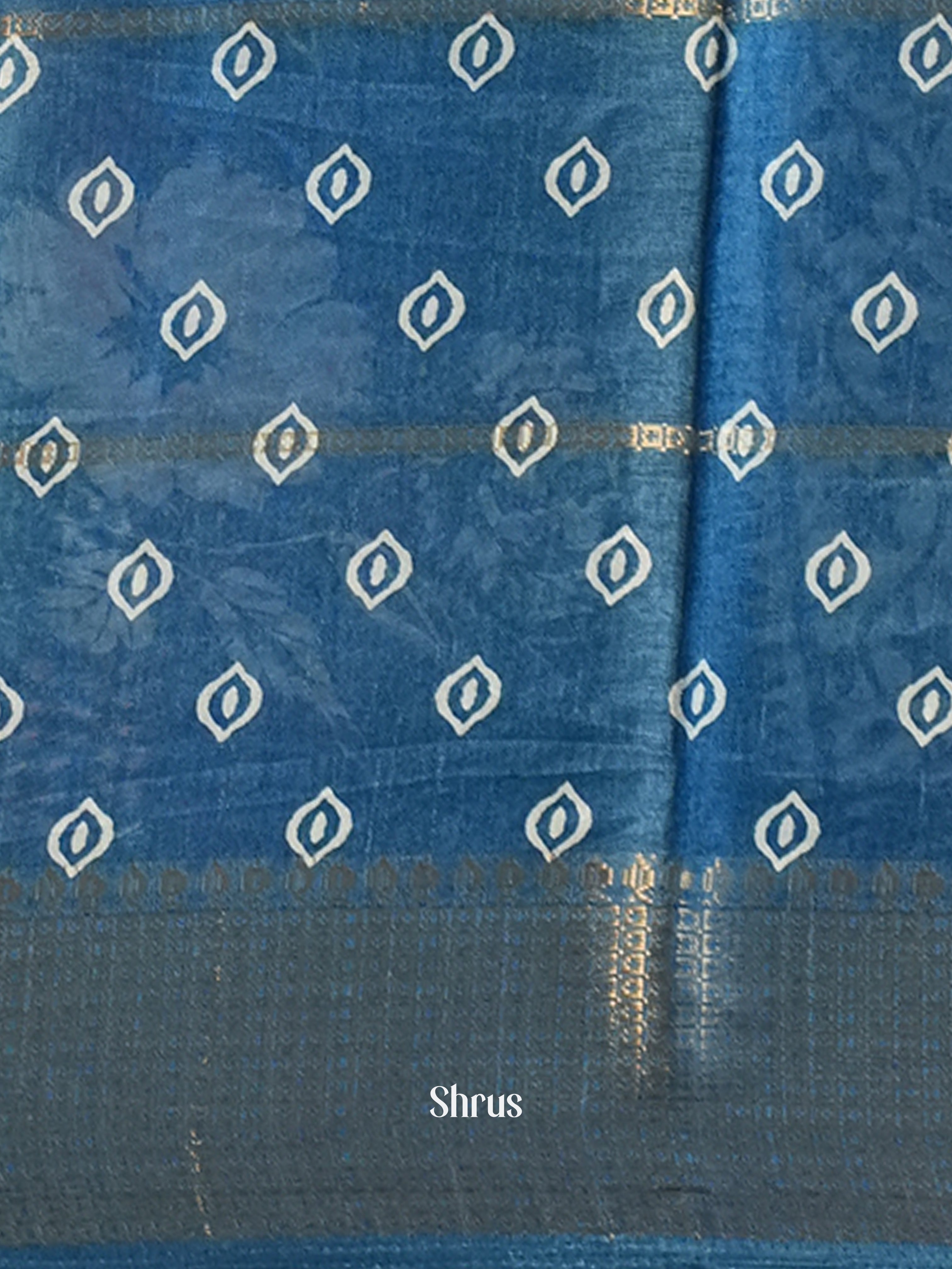 Blue - Semi Crepe Saree - Shop on Shrus.com