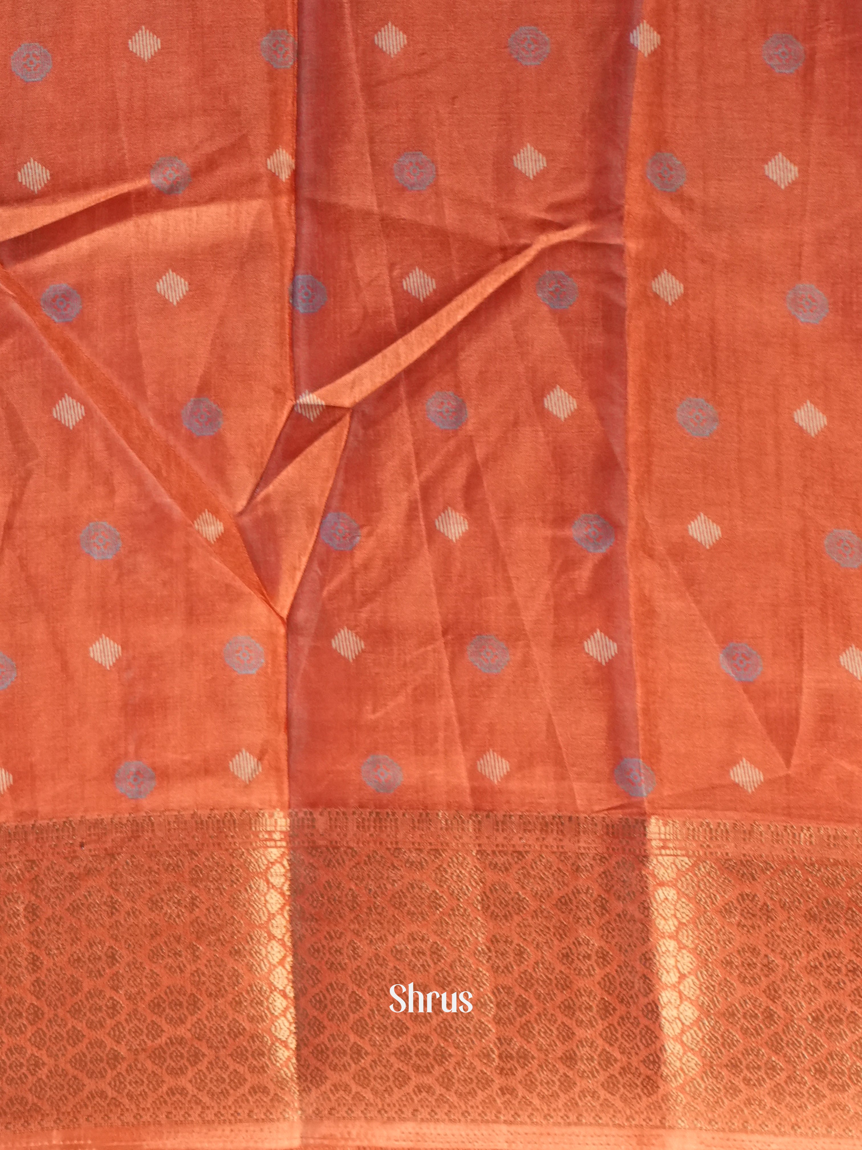 Brick - Semi Crepe Saree - Shop on Shrus.com