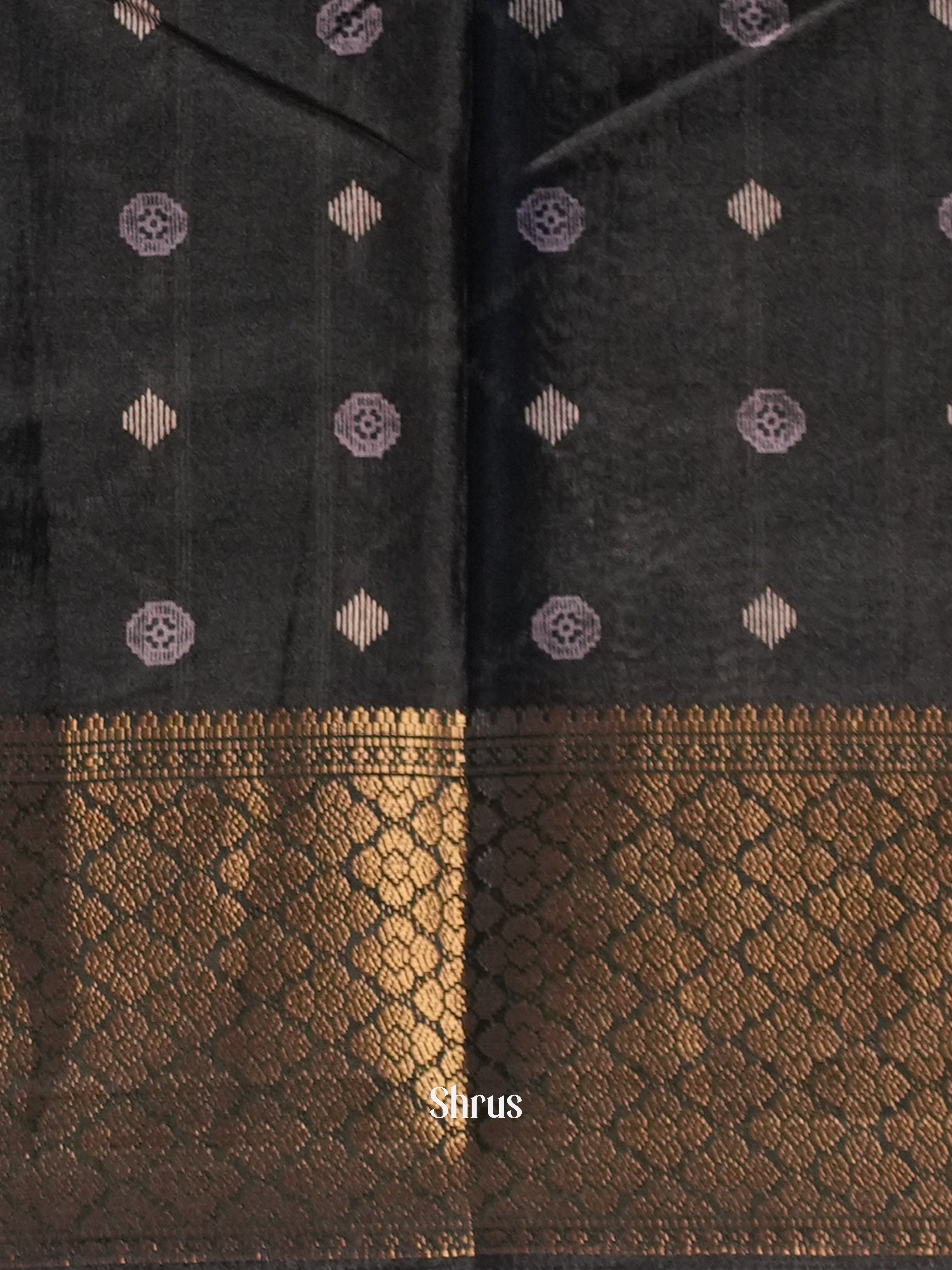 Black - Semi Crepe Saree - Shop on Shrus.com