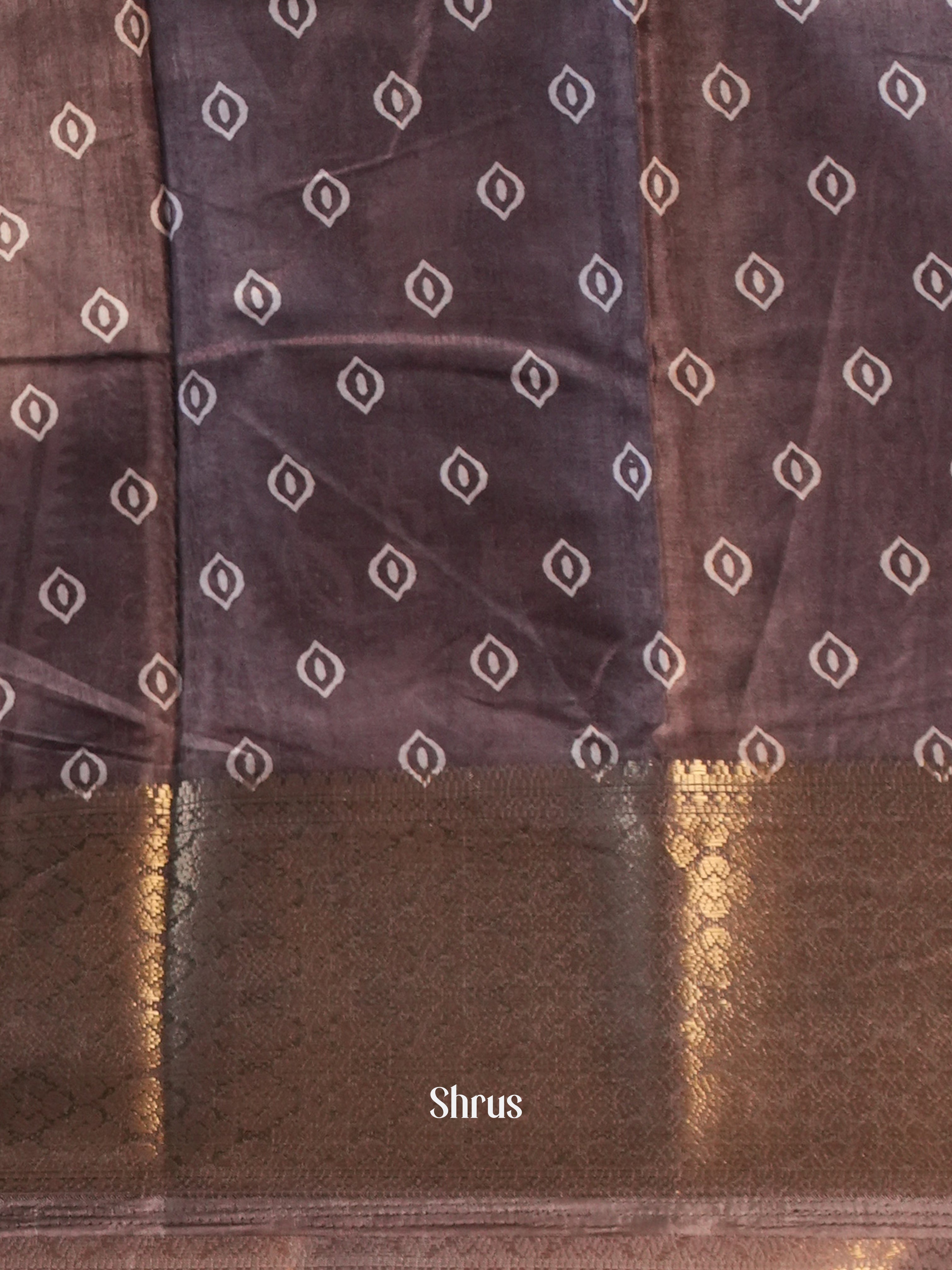 Lite Brown- Semi Crepe Saree - Shop on Shrus.com