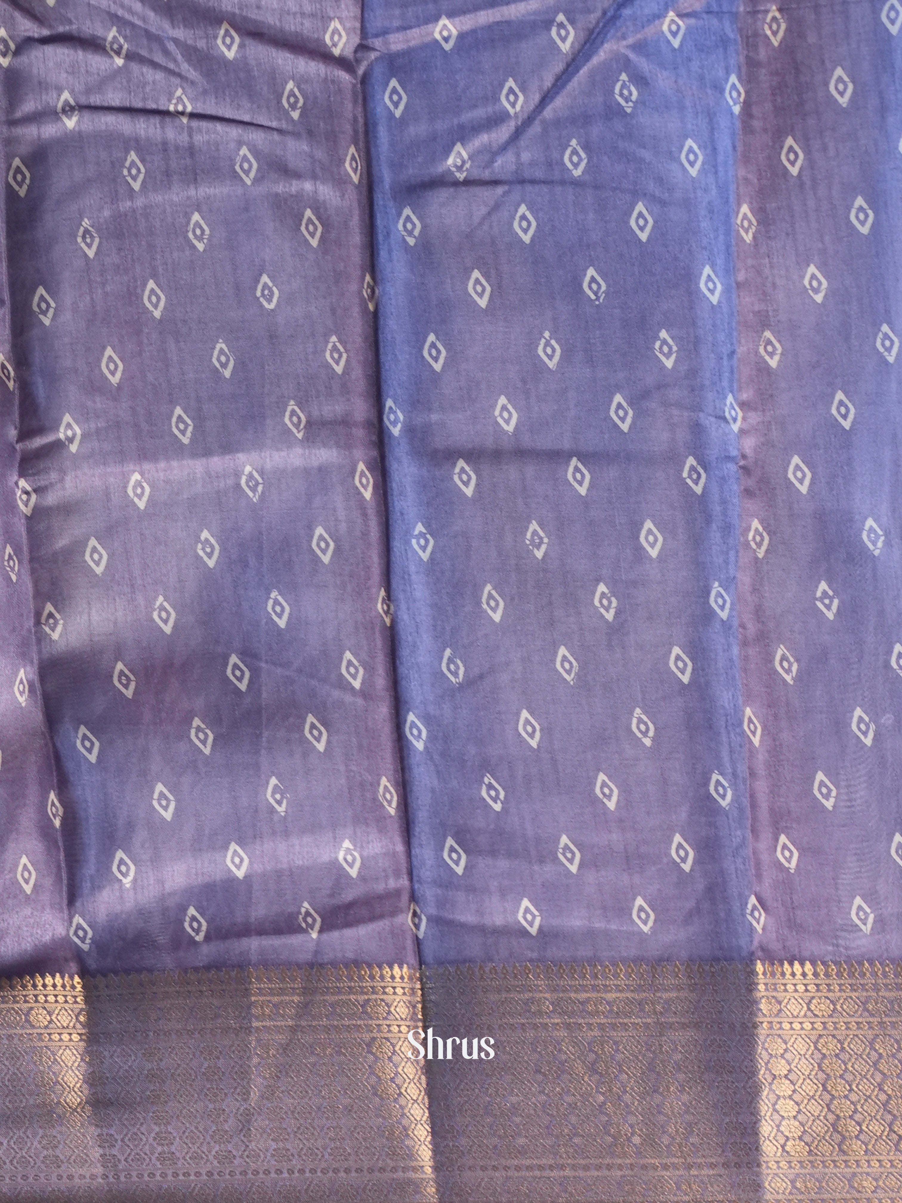 Purple - Semi Crepe Saree - Shop on Shrus.com