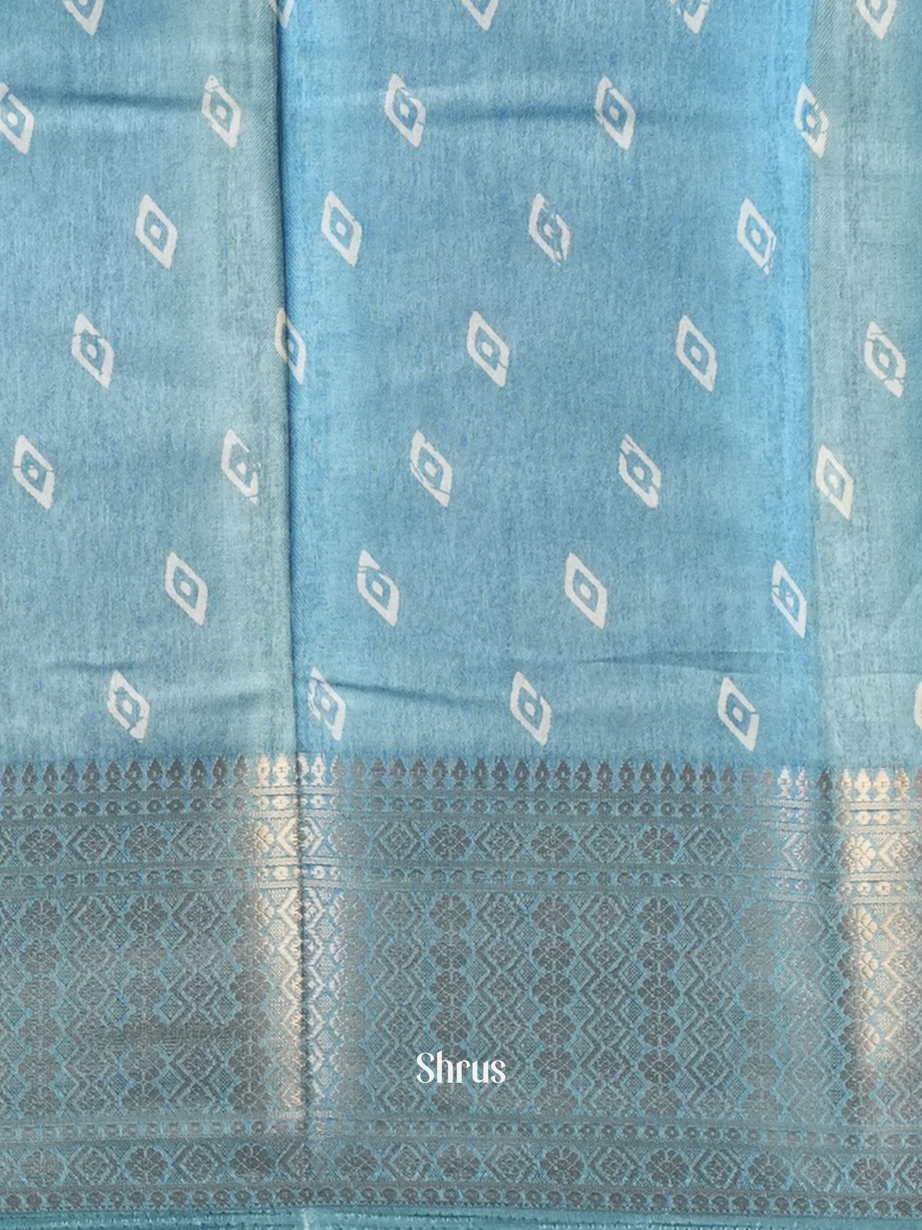 Blue - Semi Crepe Saree - Shop on Shrus.com