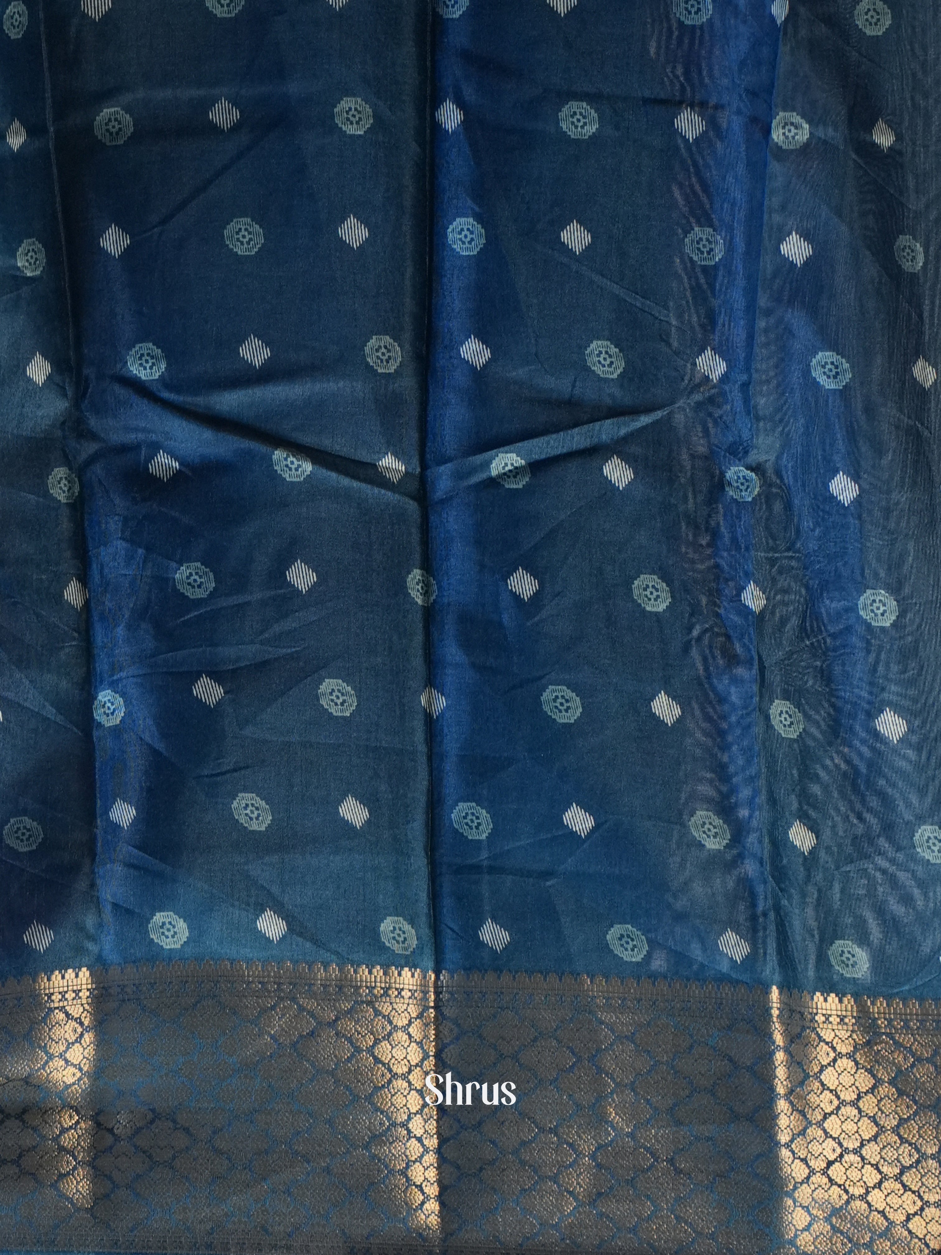 Blue - Semi Crepe Saree - Shop on Shrus.com