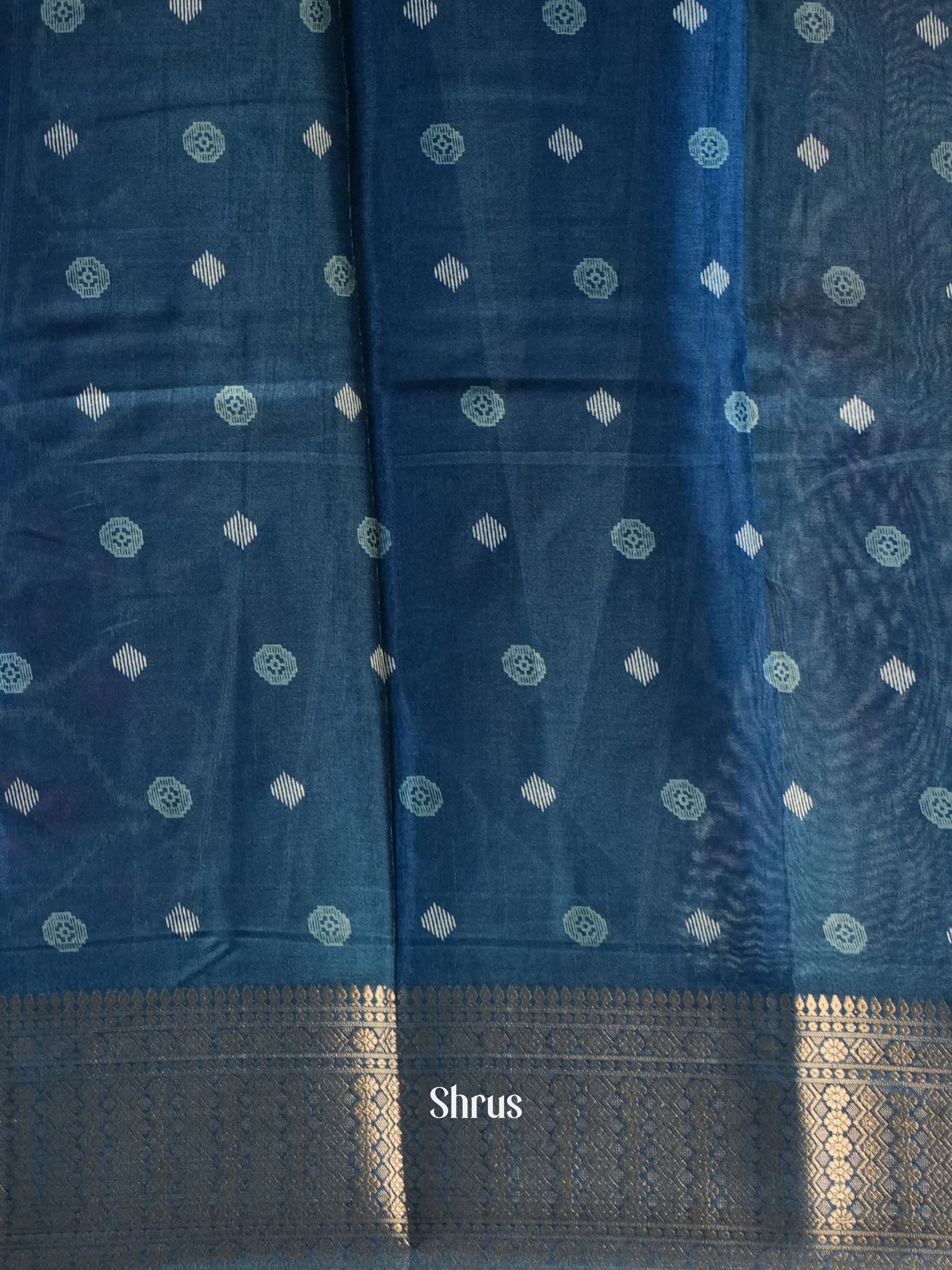 Blue - Semi Crepe Saree - Shop on Shrus.com