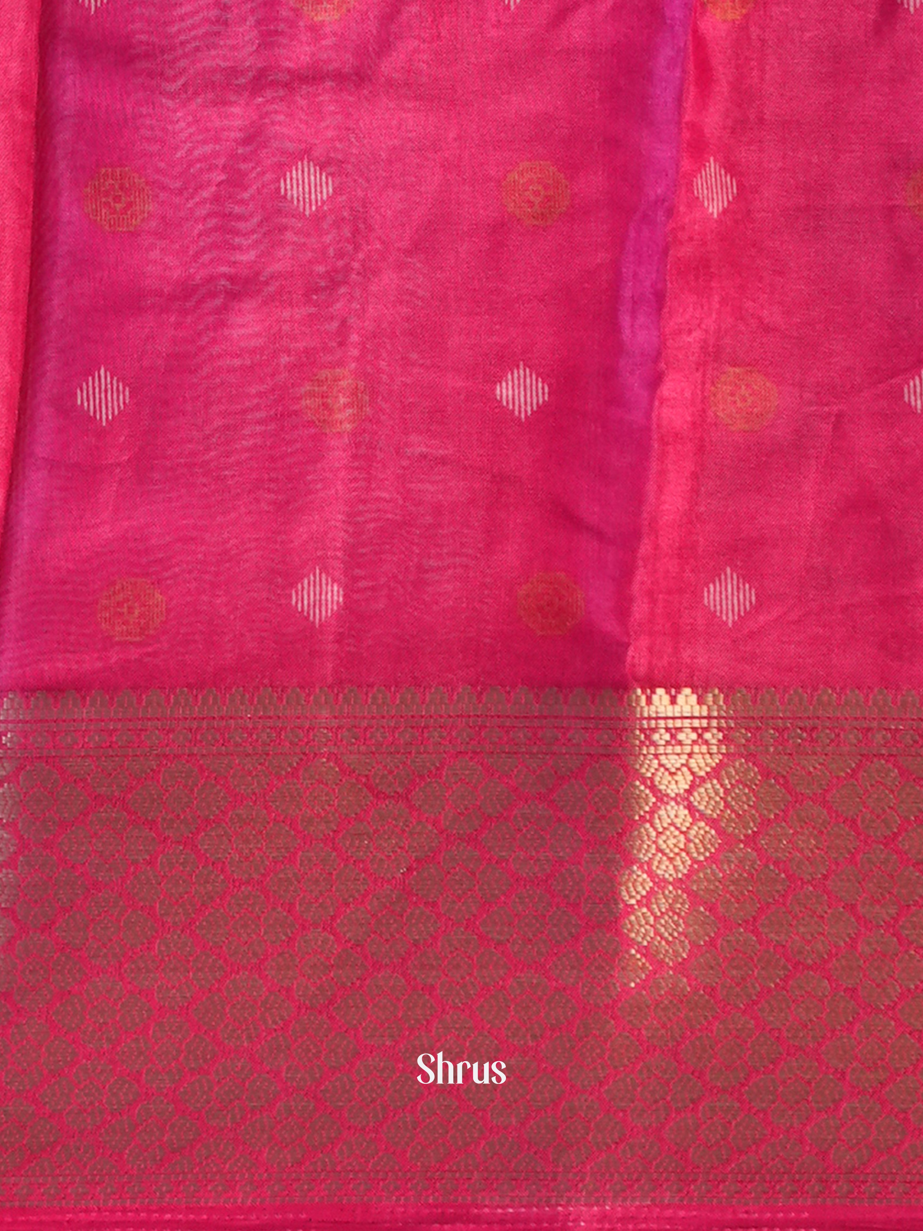 Pink- Semi Crepe Saree - Shop on Shrus.com