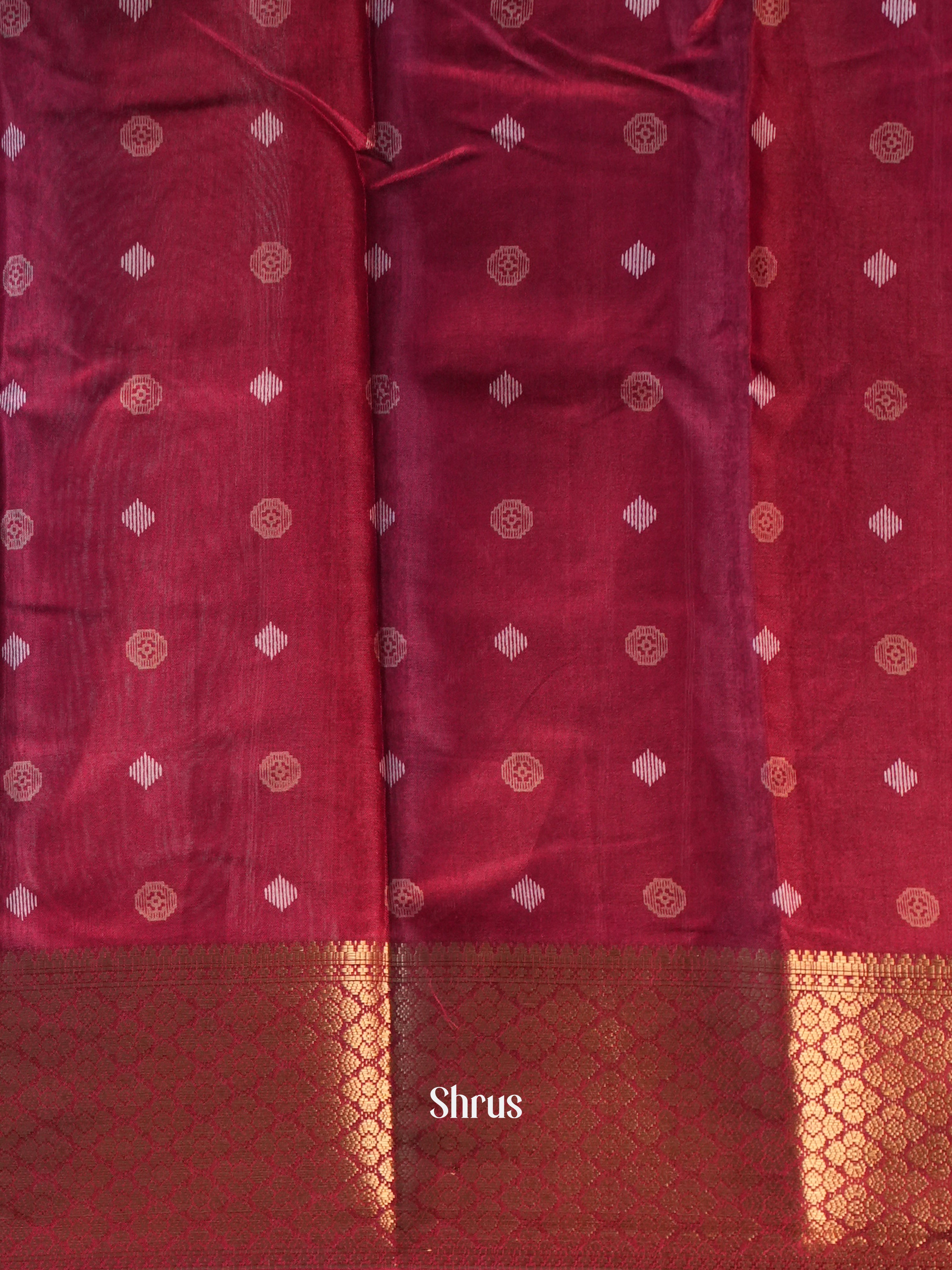 Red - Semi Crepe Saree - Shop on Shrus.com