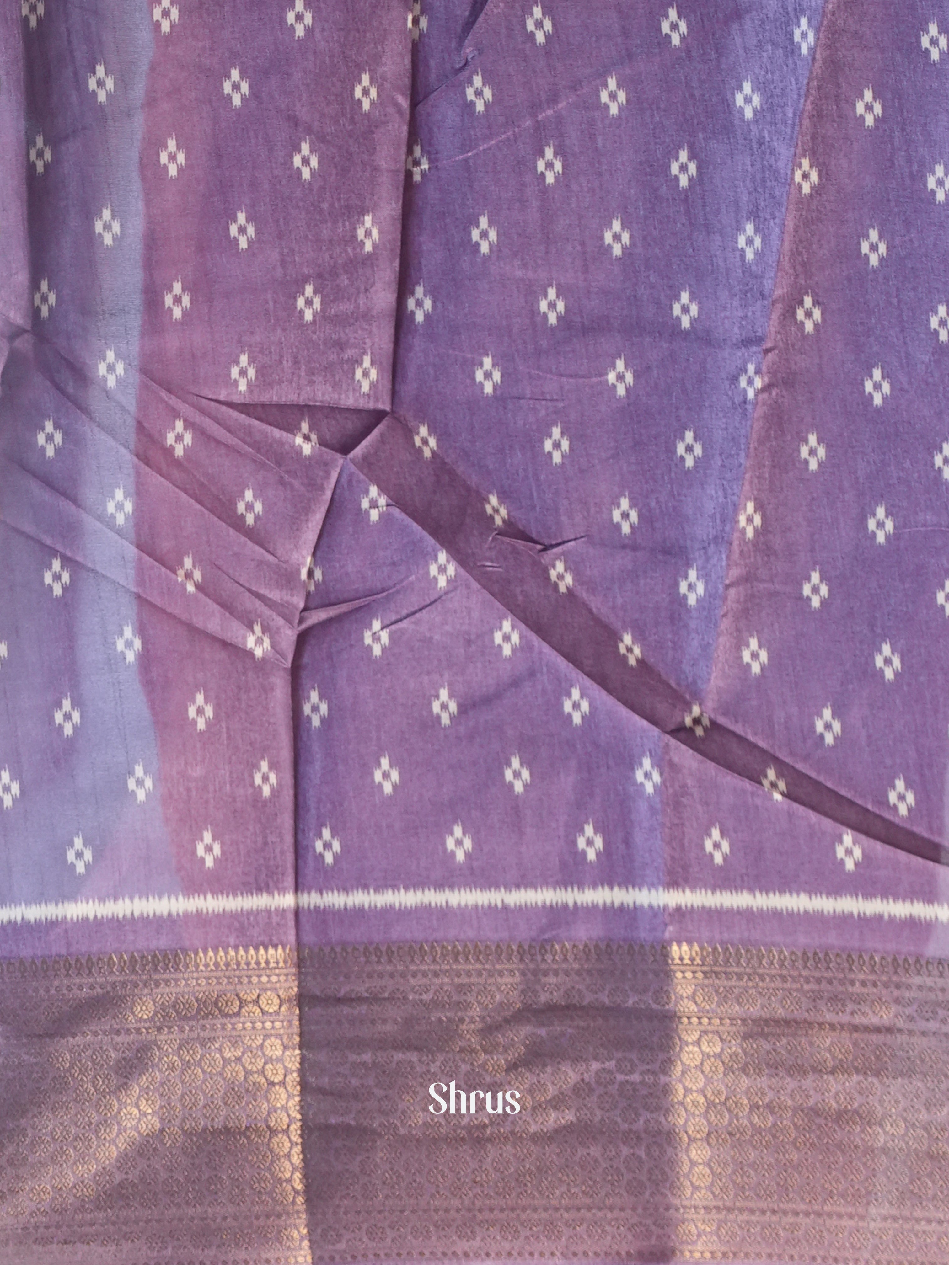 Purple- Semi Crepe Saree - Shop on Shrus.com